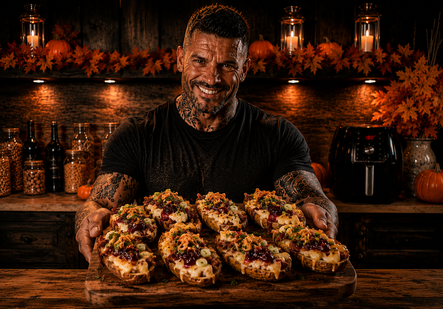 AIR-FRYER LOADED PILGRIM POTATO SKINS