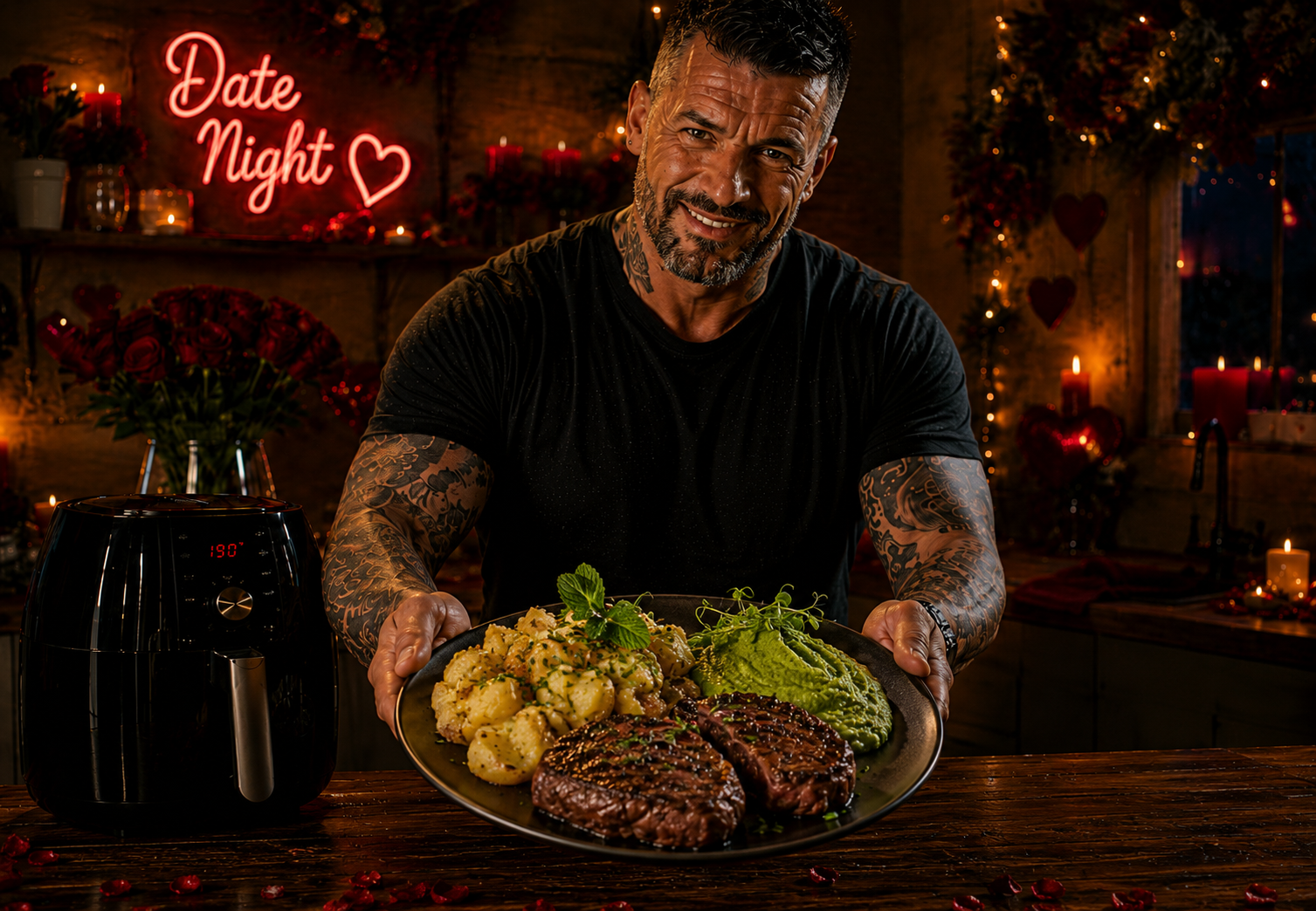Air-Fryer Lamb Loin with Minted Pea & Parmesan Potato Crush