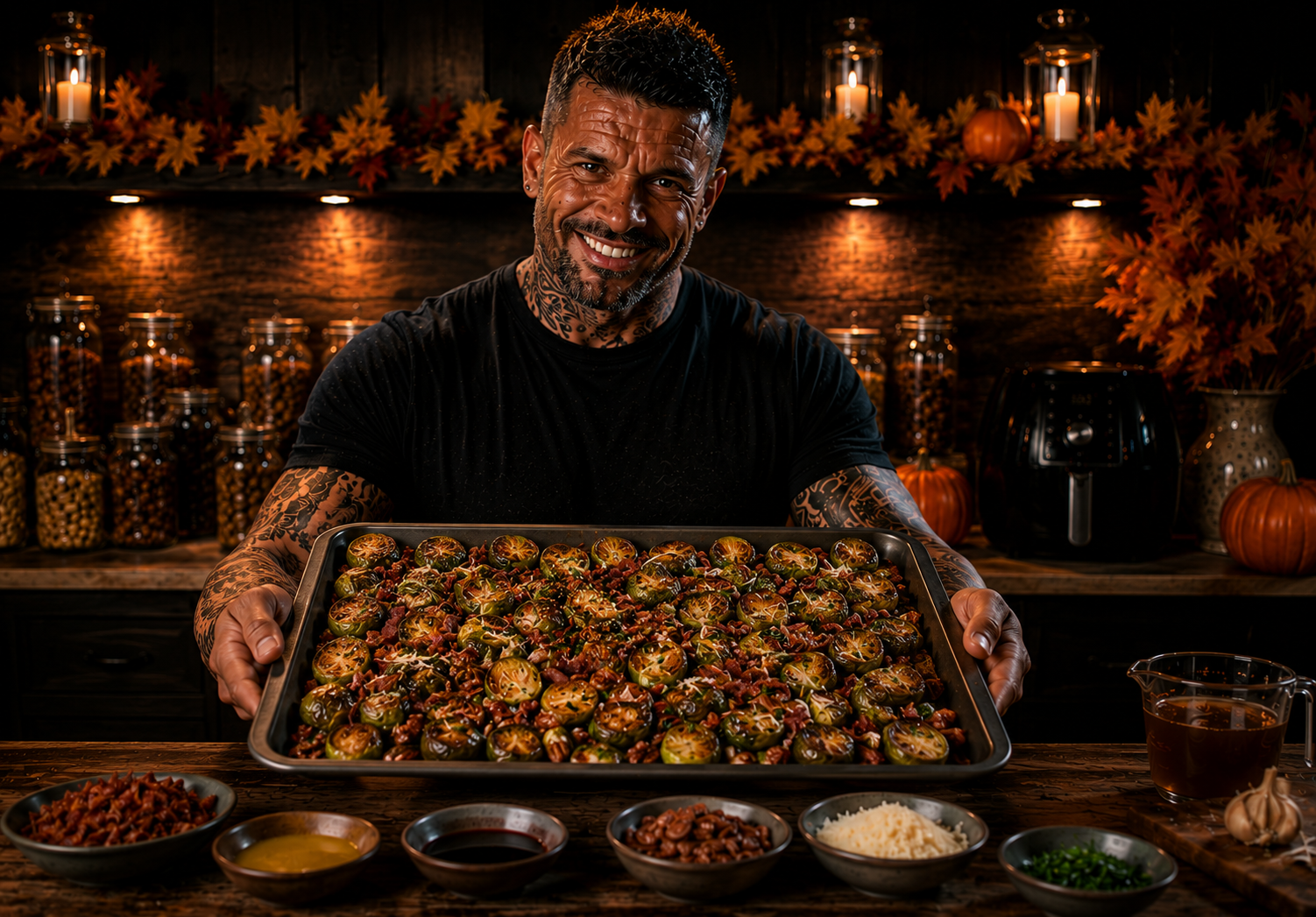 AIR-FRYER MAPLE BACON BRUSSELS SPROUT BITES