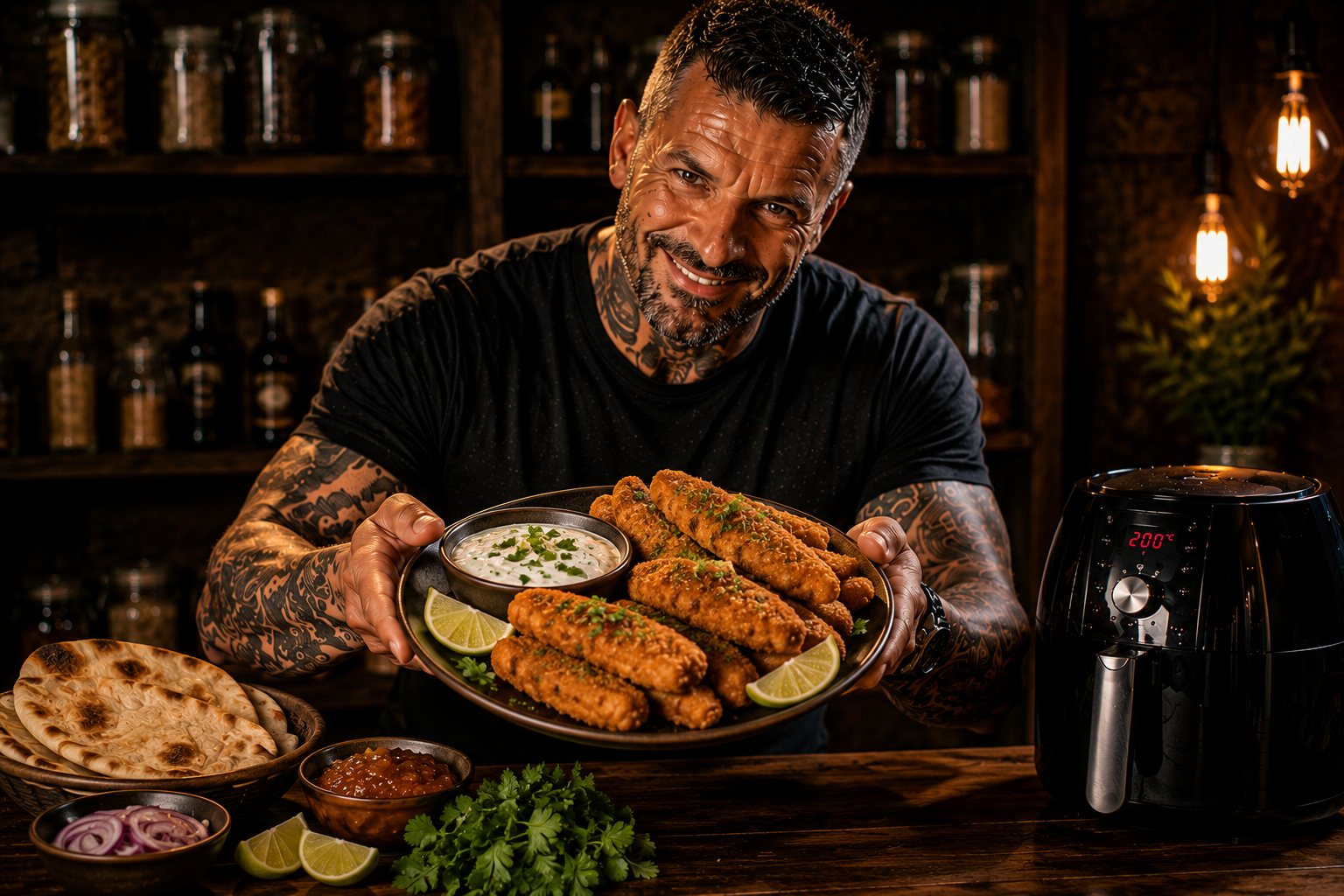 Air-Fryer Indian Masala Fish Finger Bites