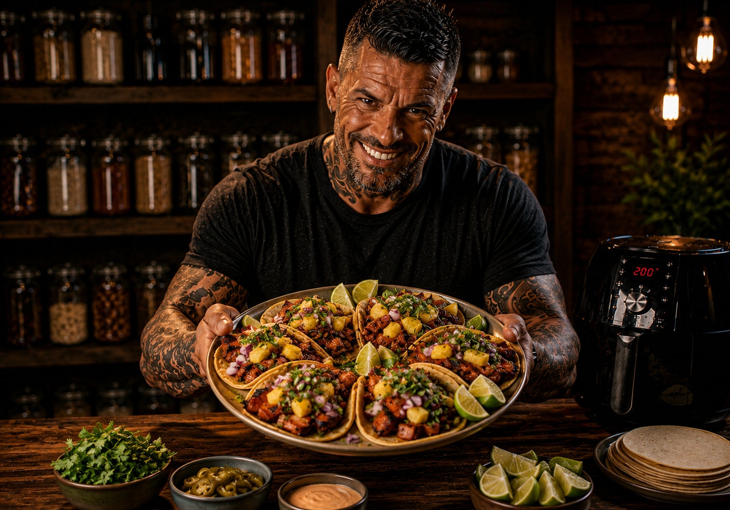 Air-Fryer Mexican Al Pastor Pork Taco Trays