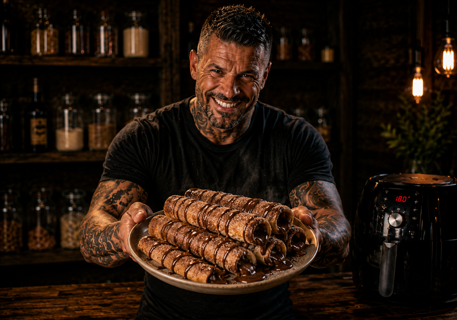 Air-Fryer Mexican Churro Chocolate Rolls