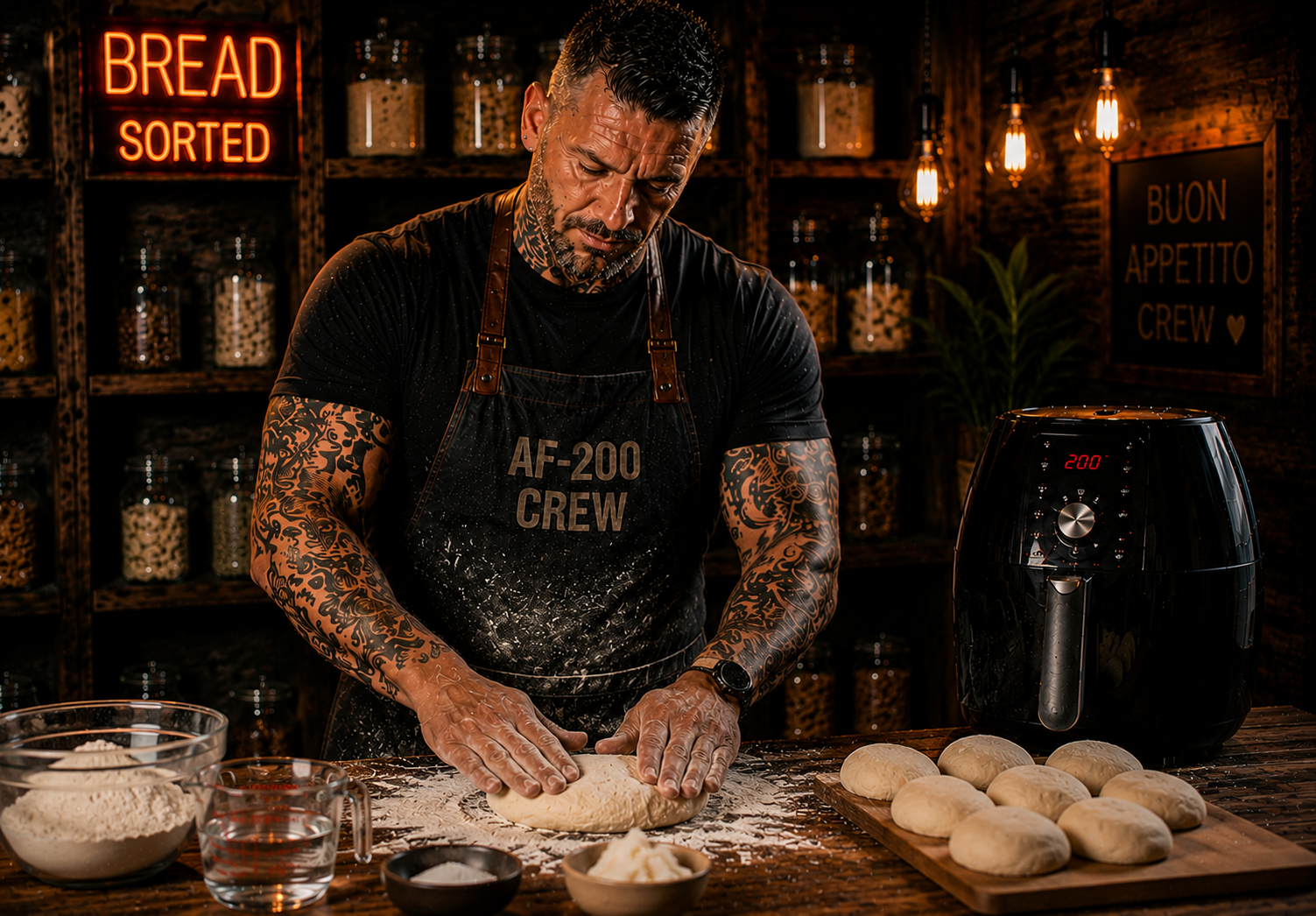 Air-Fryer Mexican Flour Tortillas preparation stage