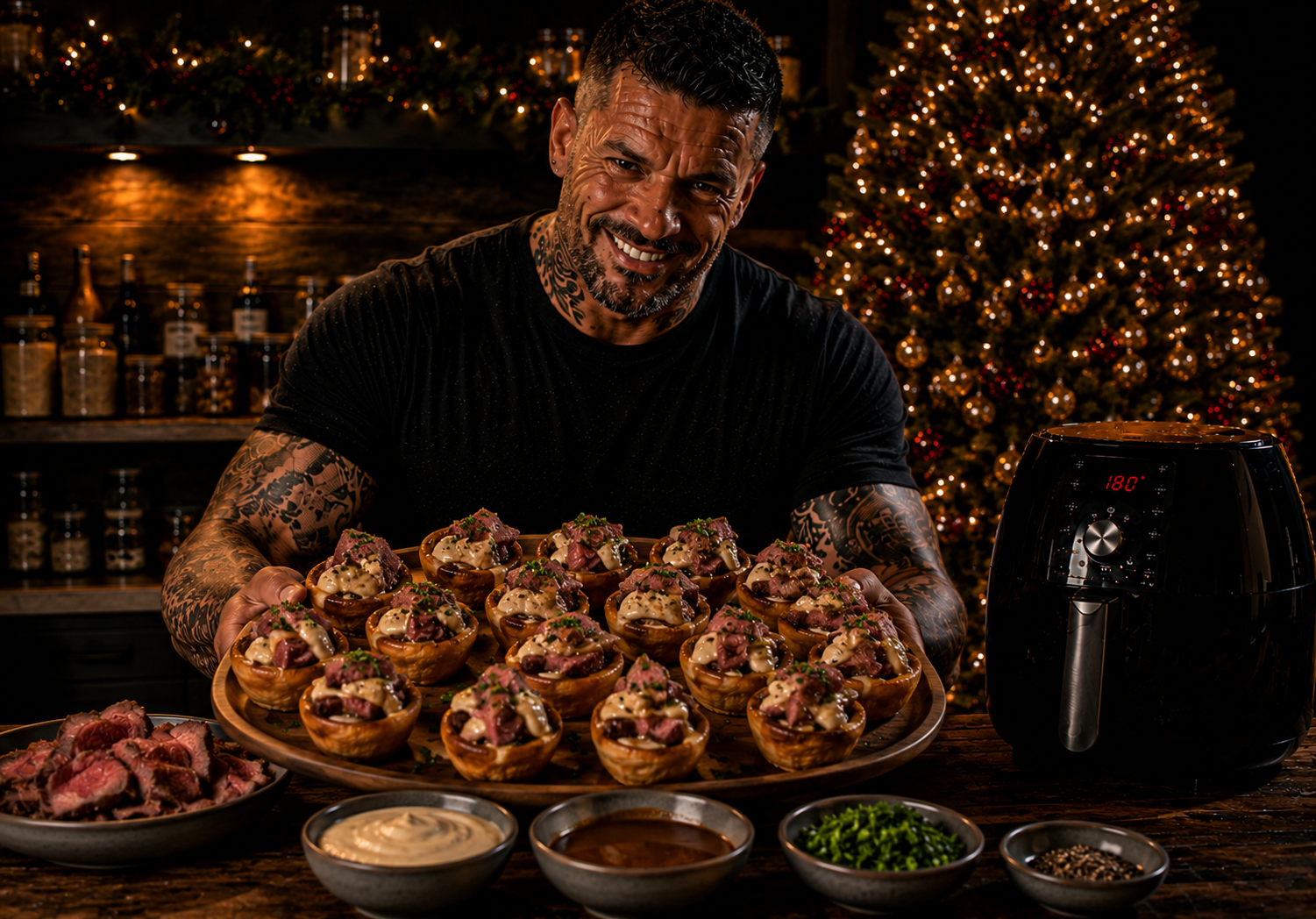 Air-Fryer Mini Yorkshire Pudding Roast Beef Bites