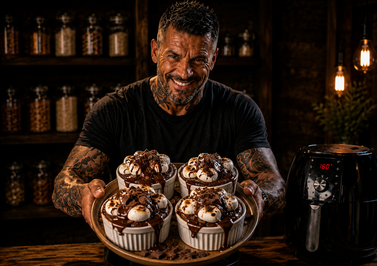 Air-Fryer Mississippi Mud Cake Pots