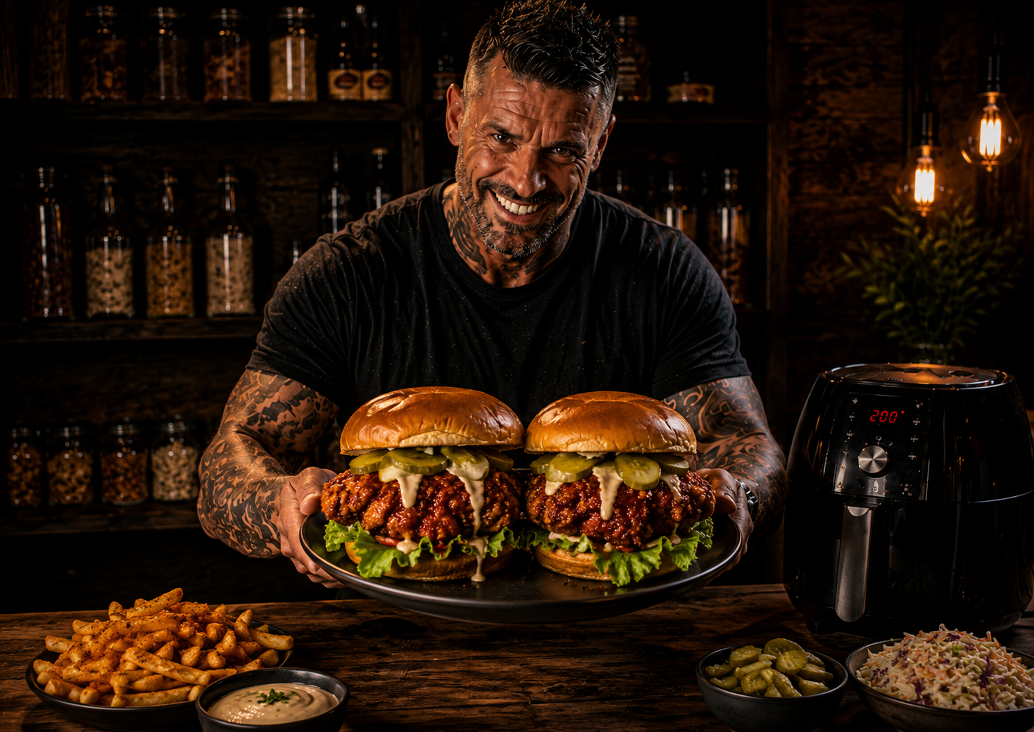 Air-Fryer Nashville BBQ Hot Chicken Baps