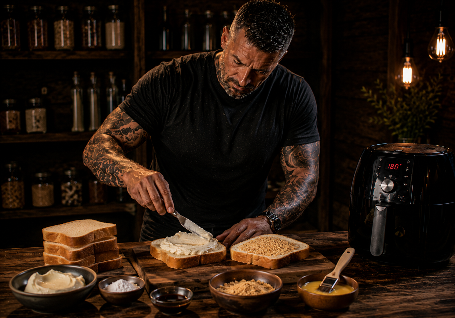 Air-Fryer New York Cheesecake Toasties preparation stage
