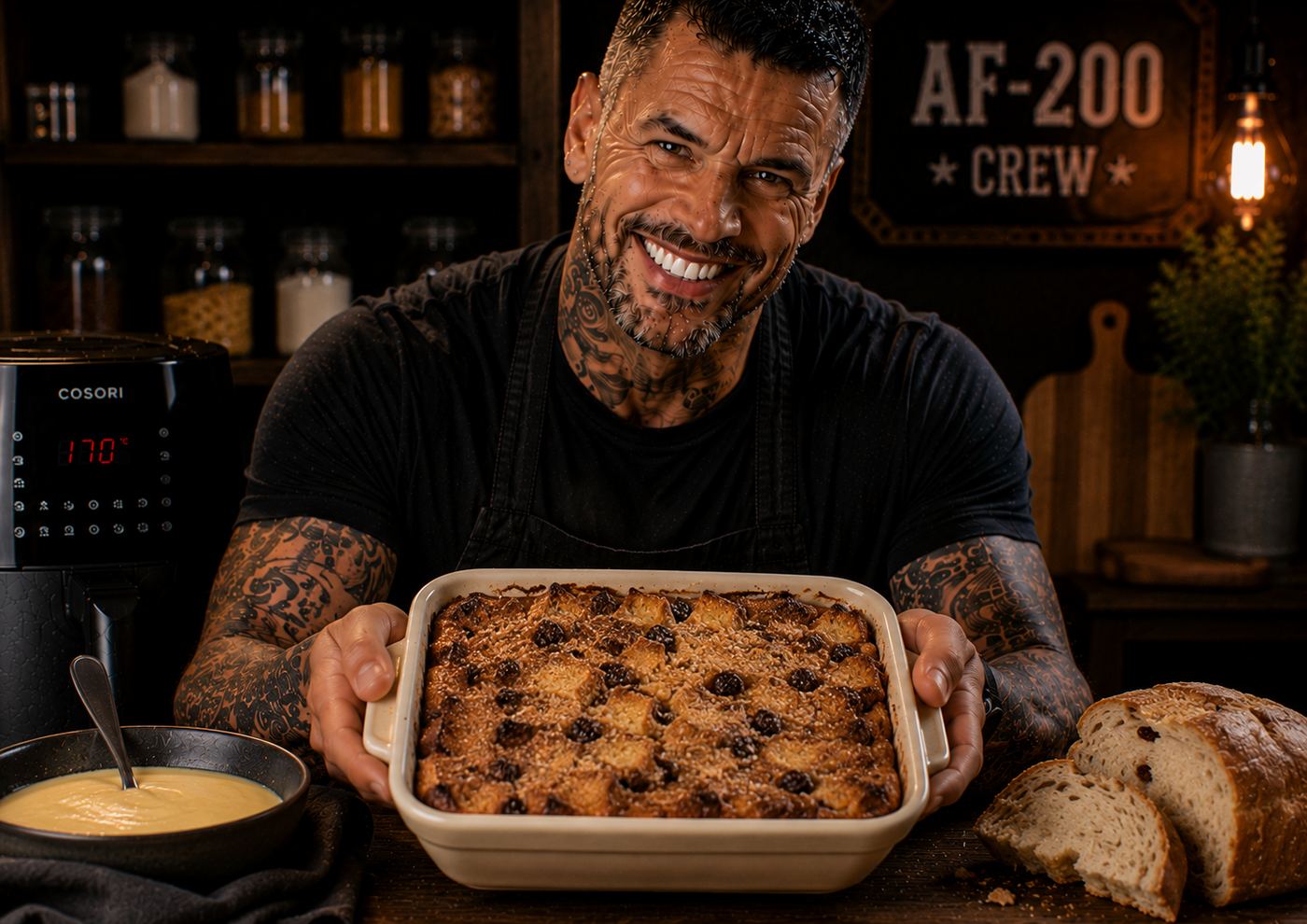 Air-Fryer Old-school Bread Pudding
