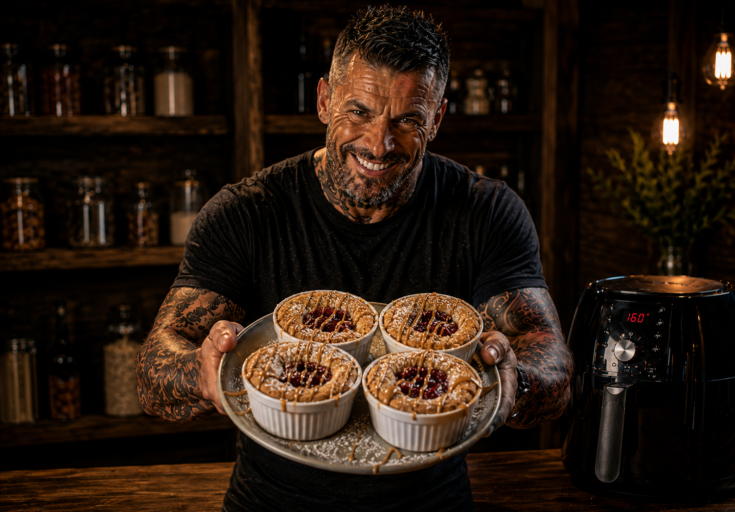 Air-Fryer Peanut Butter & Jelly Cookie Cups