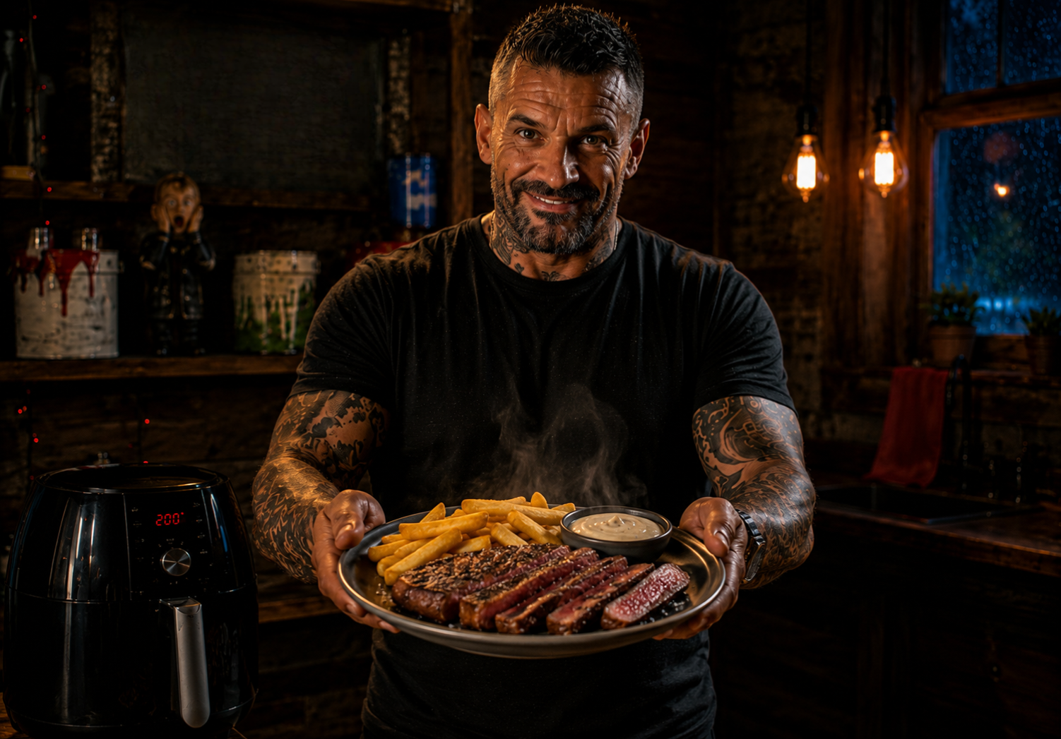 Air-Fryer Peppercorn Steak & Chips