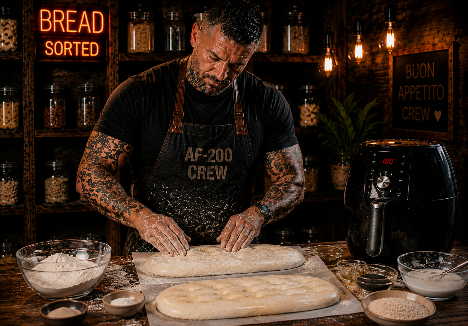 Air-Fryer Persian Barbari Bread preparation stage