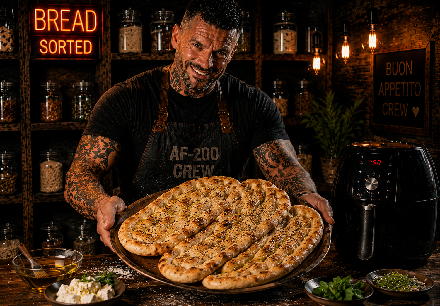 Air-Fryer Persian Sangak-Style Flatbread