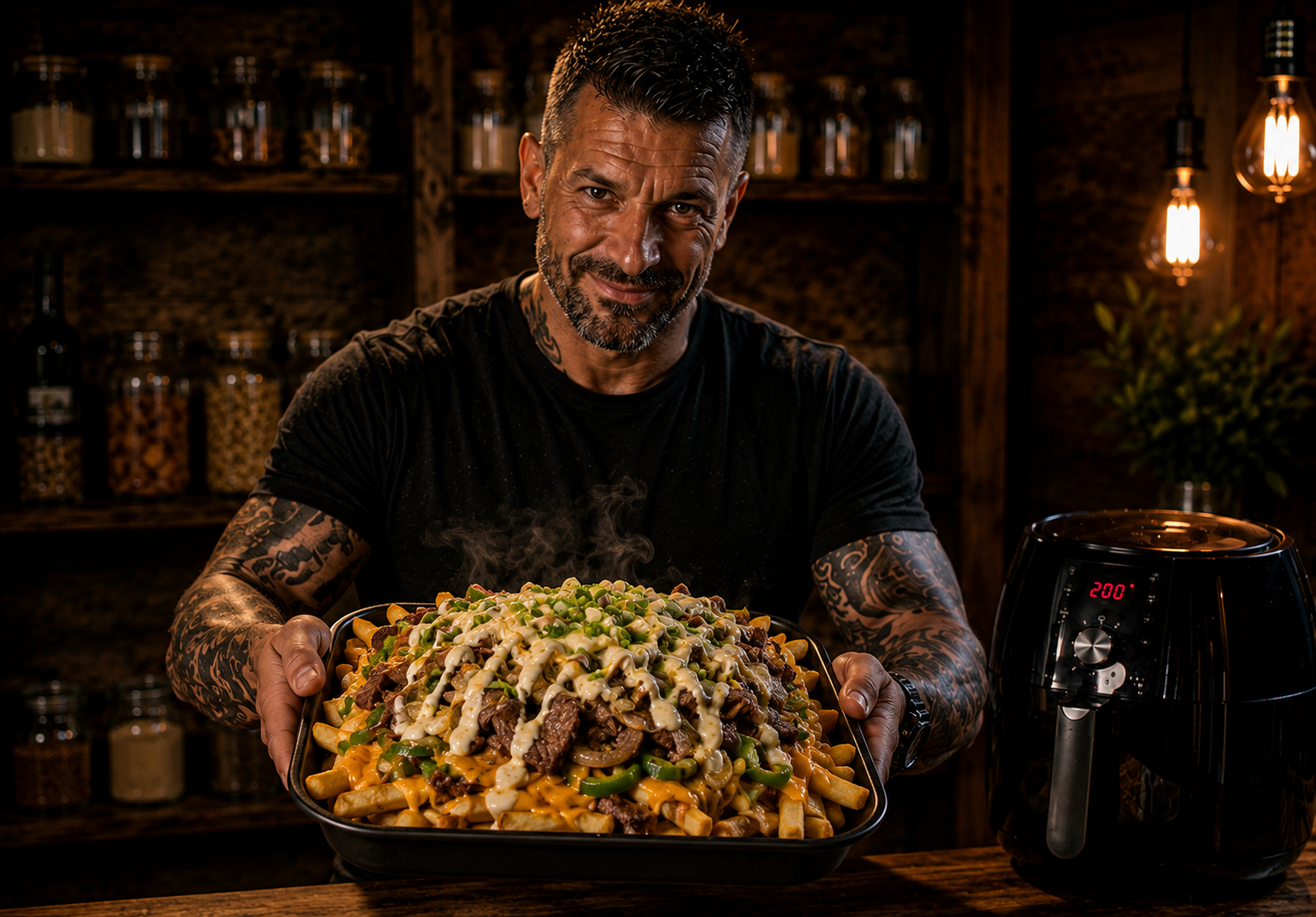 Air-Fryer Philly Cheesesteak Dirty Fries