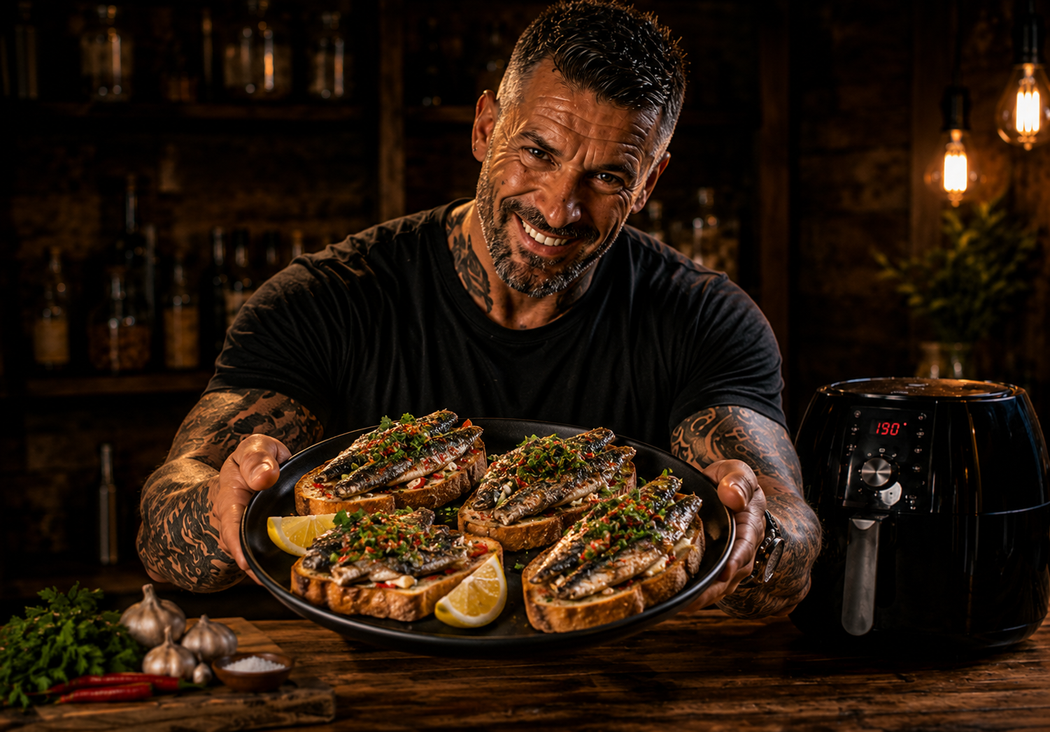 Air-Fryer Portuguese Piri Piri Sardine Toasts