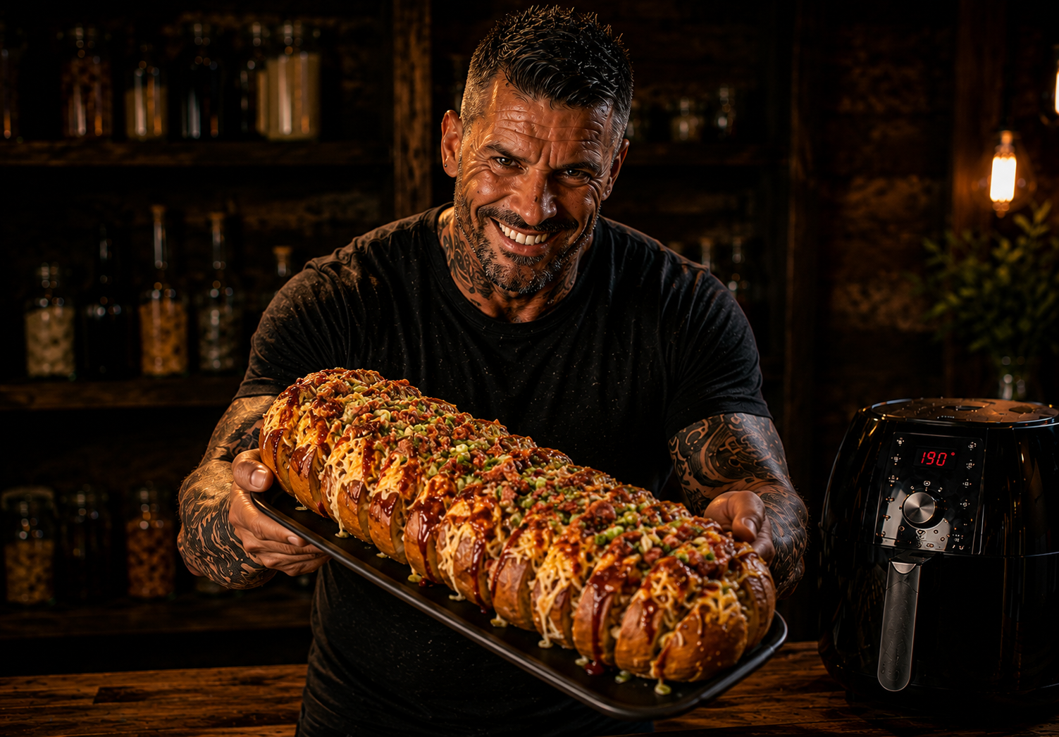 Air Fryer Pitmaster Cheese & Bacon Garlic Bread