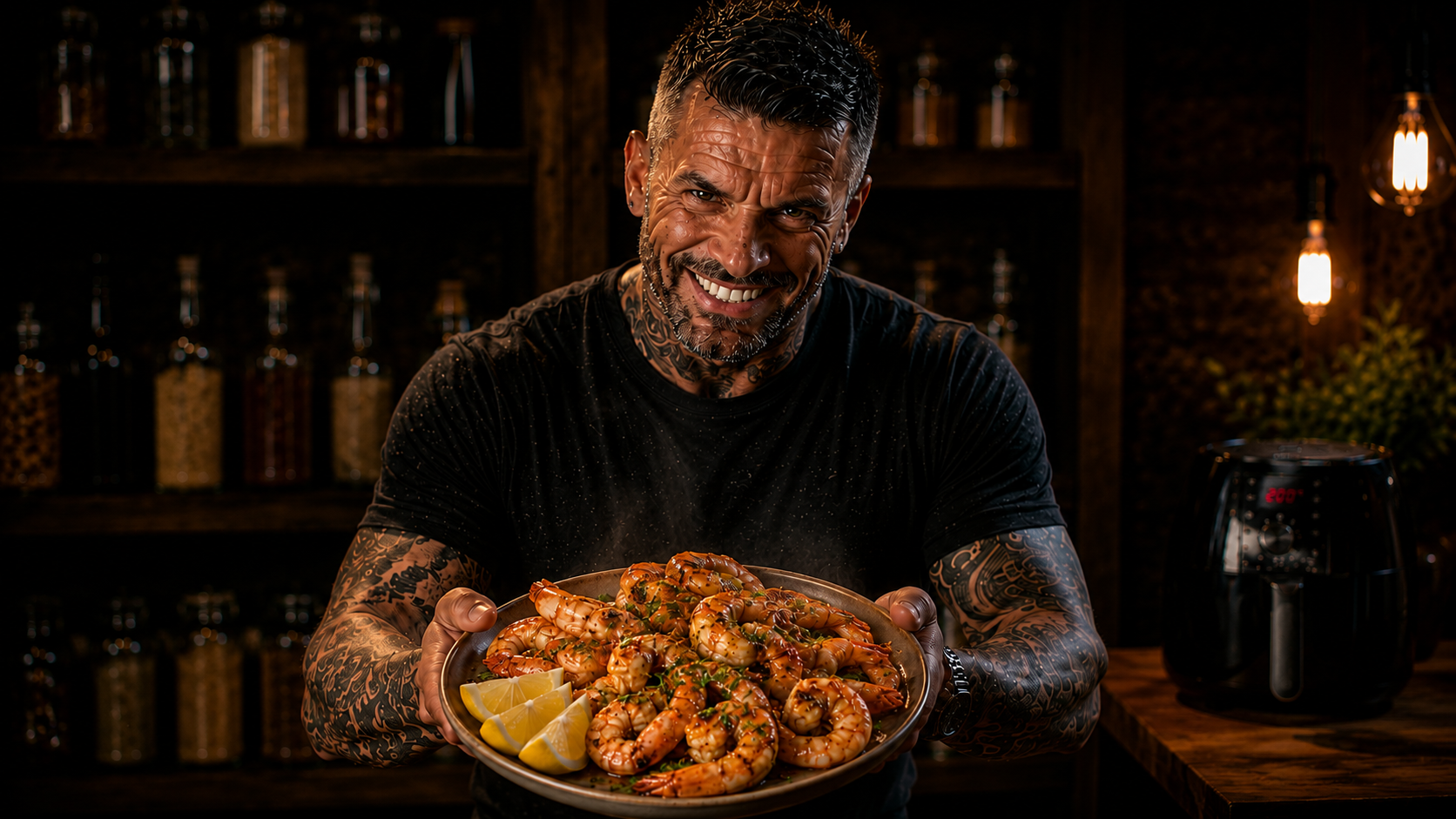 Air-Fryer Portuguese Piri-Piri Prawn Trays