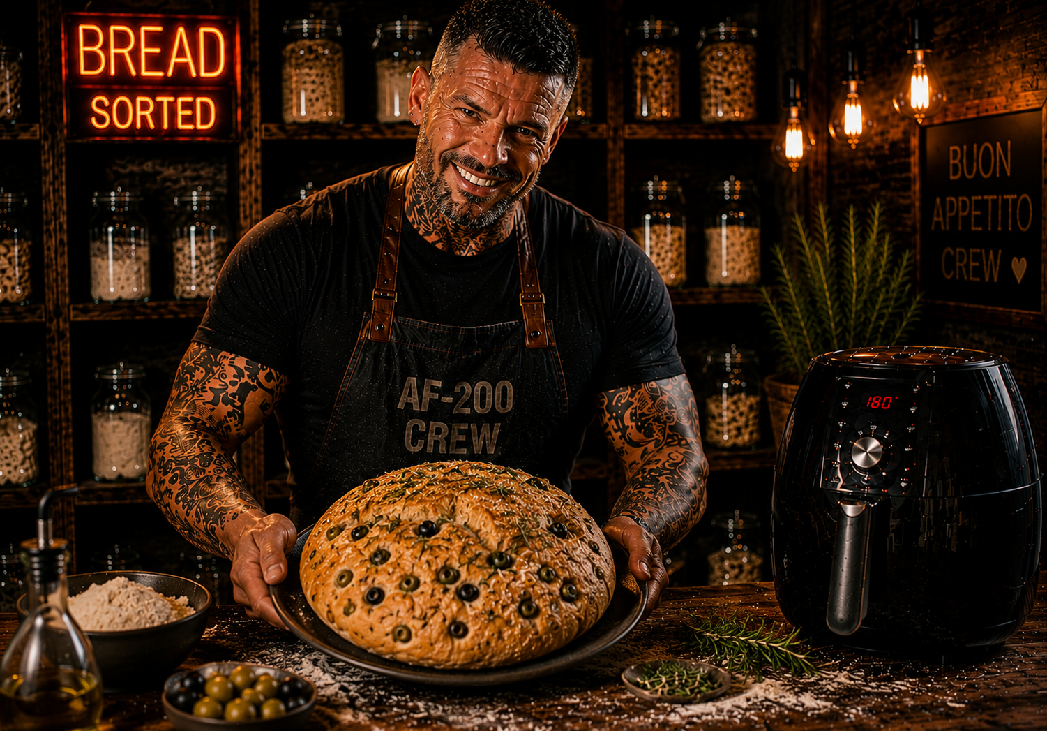 Air-Fryer Provençal Olive Bread