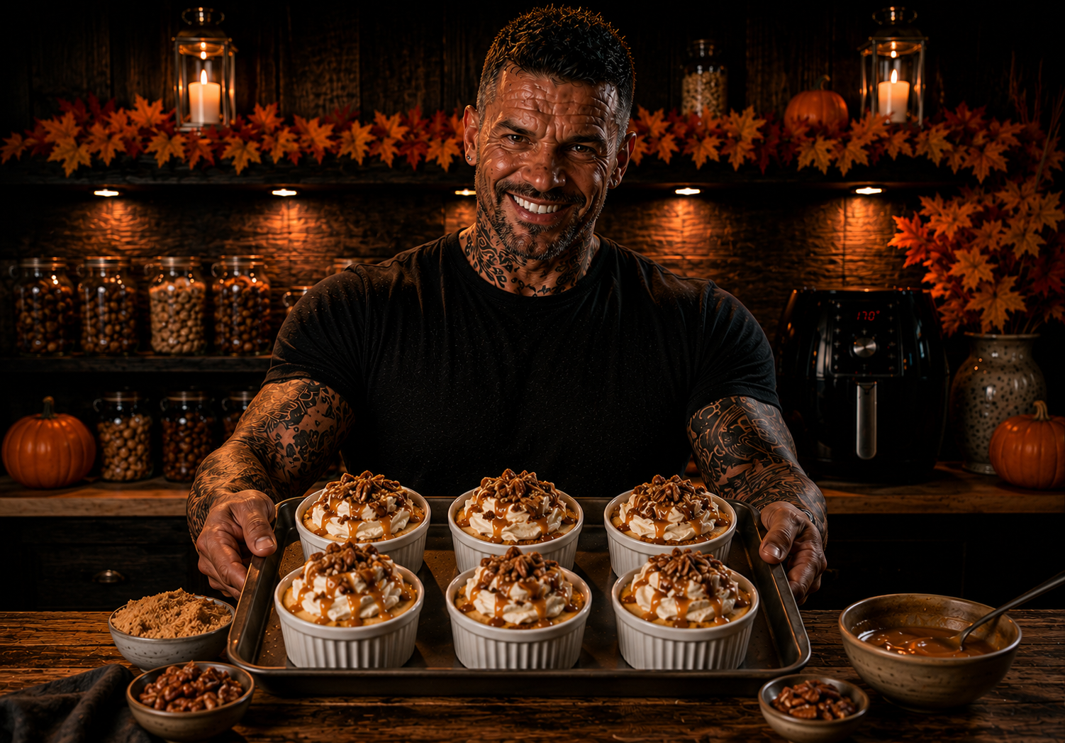 AIR-FRYER PUMPKIN PIE CHEESECAKE POTS