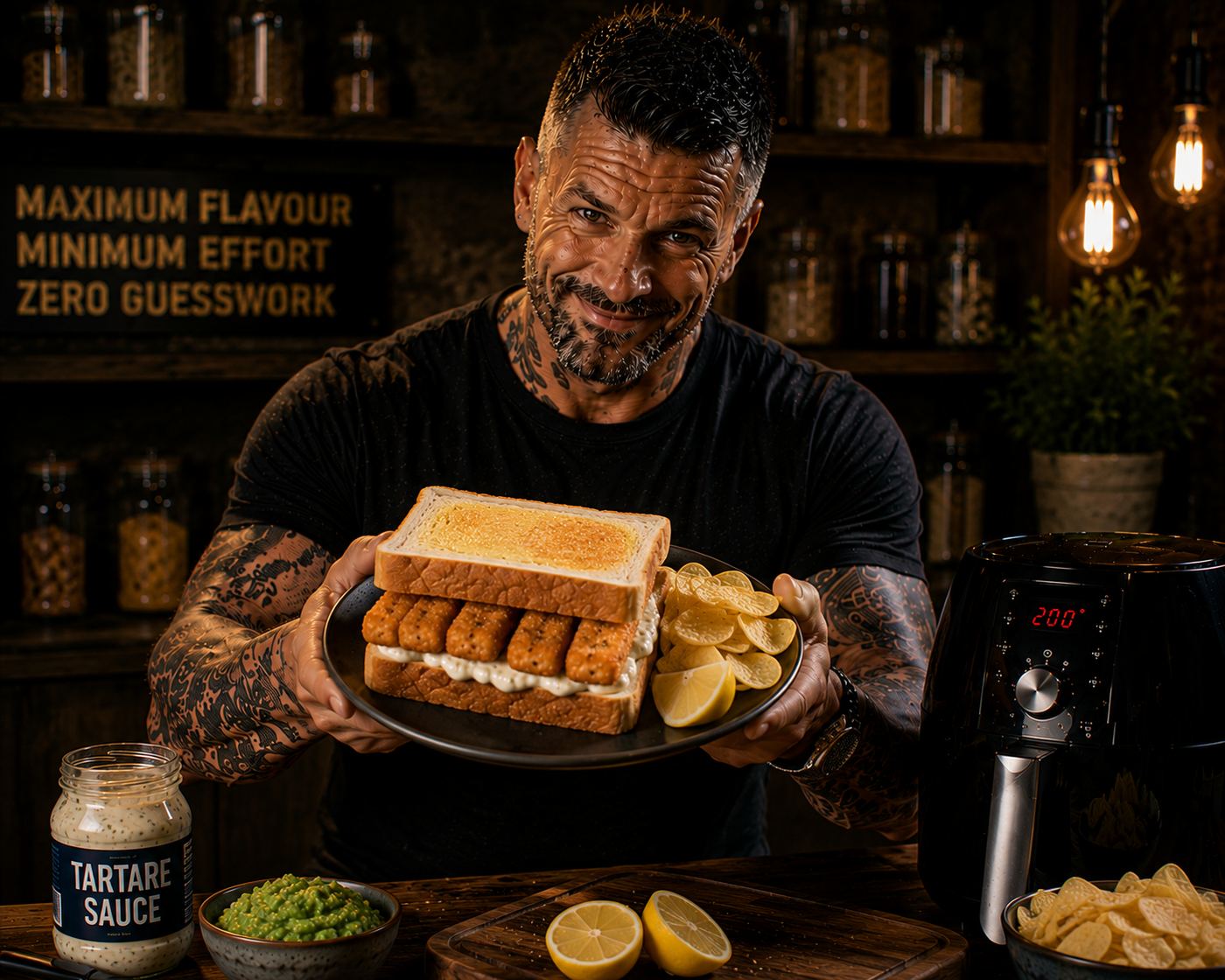Air-Fryer Proper Fish Finger Butties