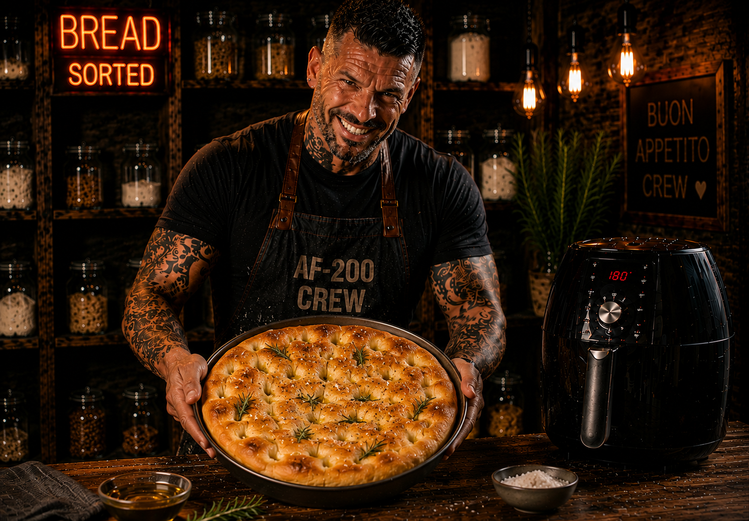 Air-Fryer Rosemary & Sea Salt Focaccia
