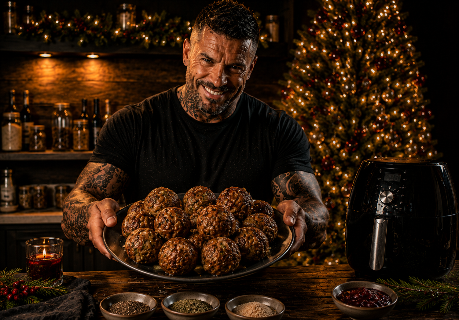 Air-Fryer Sausage Meat Stuffing Balls