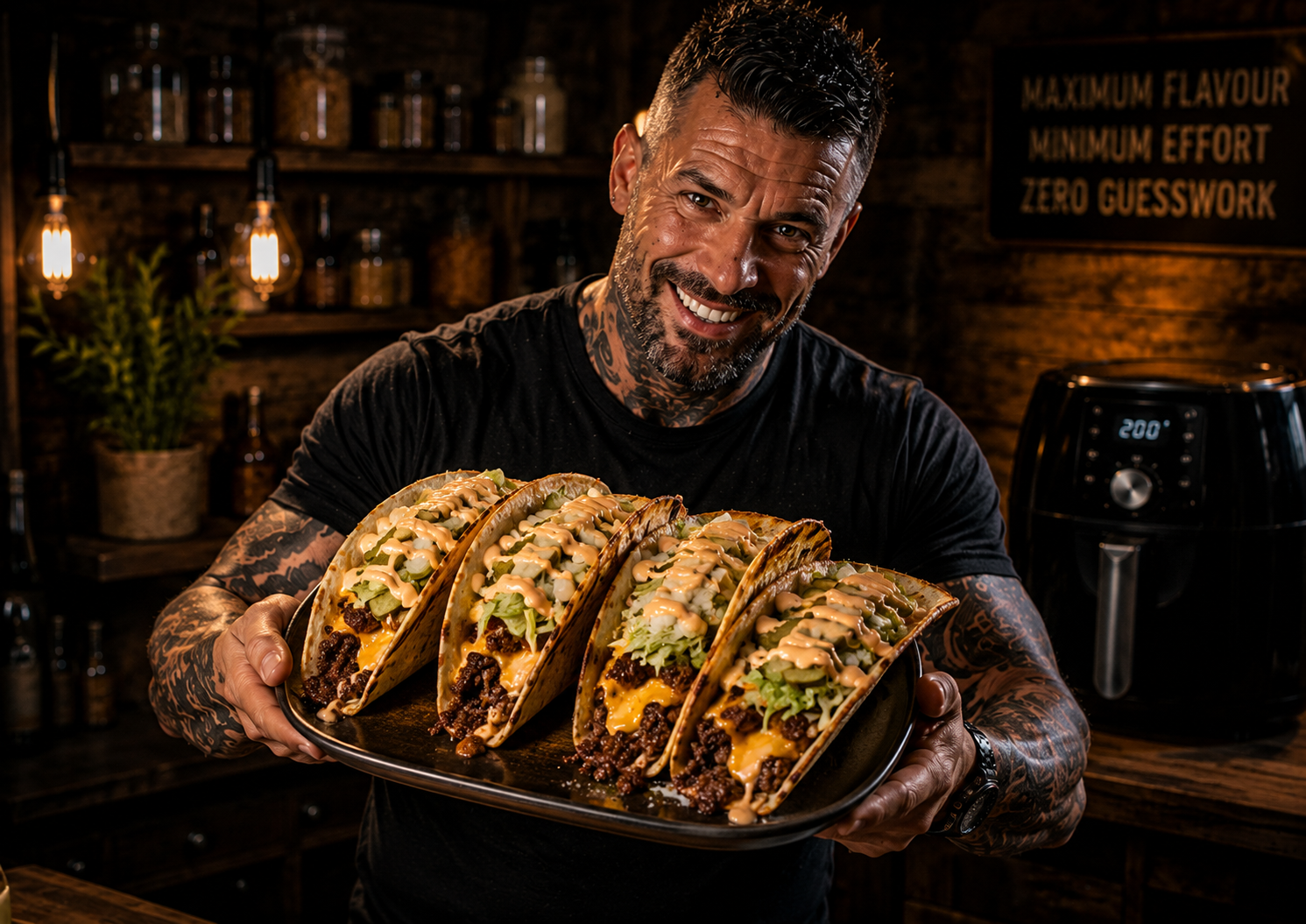 Air-Fryer Smash Burger Taco Wraps