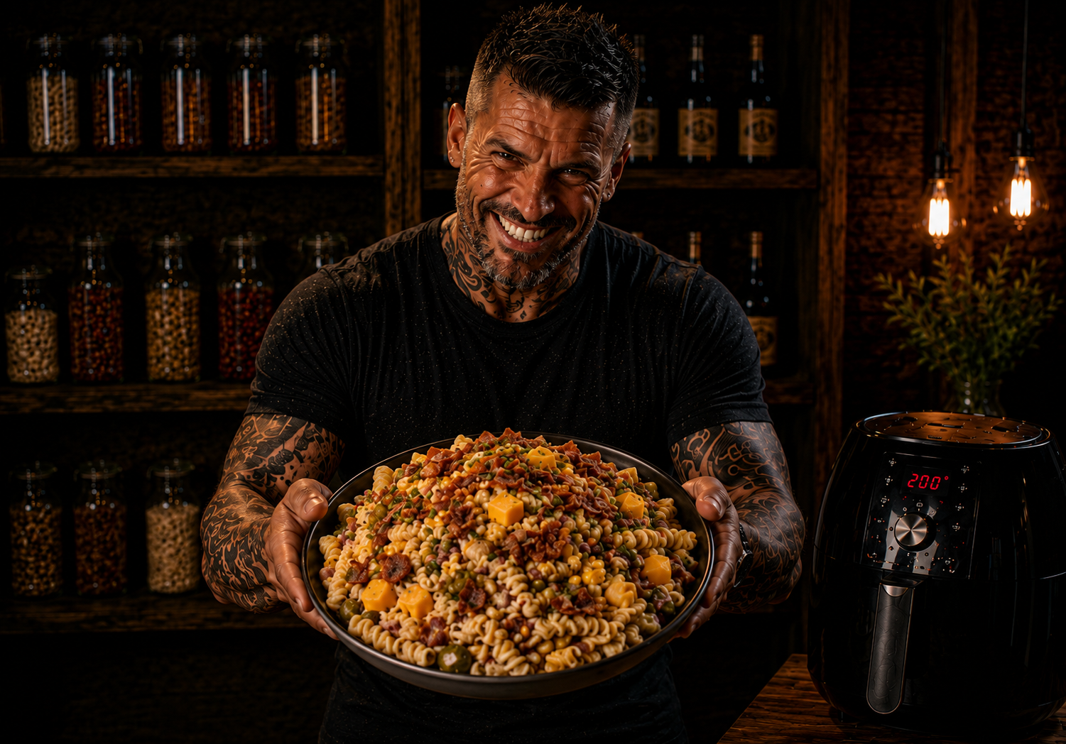 Air Fryer Smokehouse Bacon Pasta Salad Pots