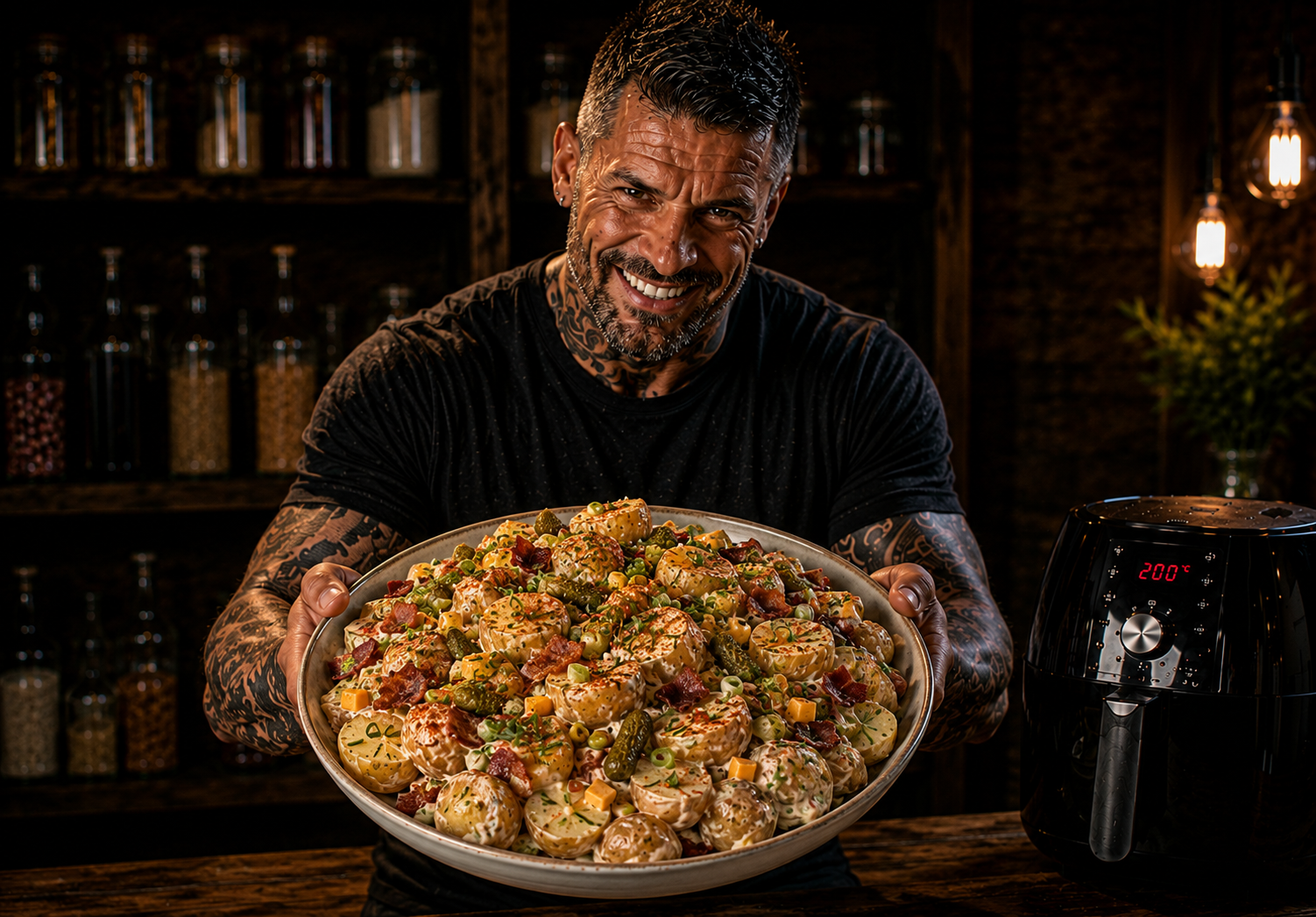Air Fryer Smoky Bacon Ranch Potato Salad Bowls