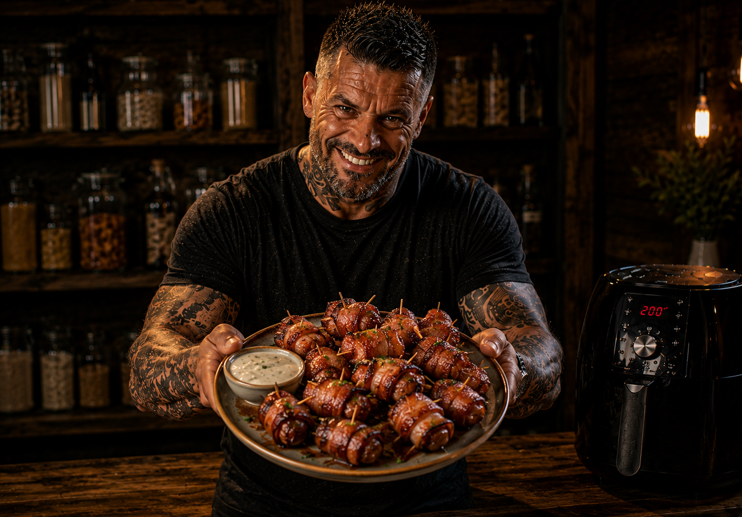 Air-Fryer Smoky Bacon Wrapped Chicken Bites
