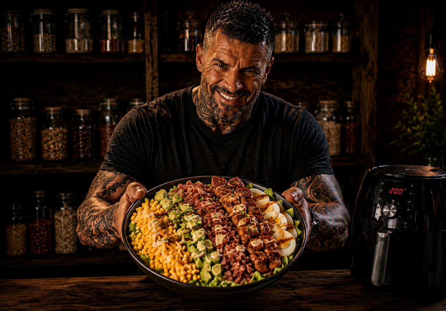 Air Fryer Smoky BBQ Chicken Cobb Salad Boxes