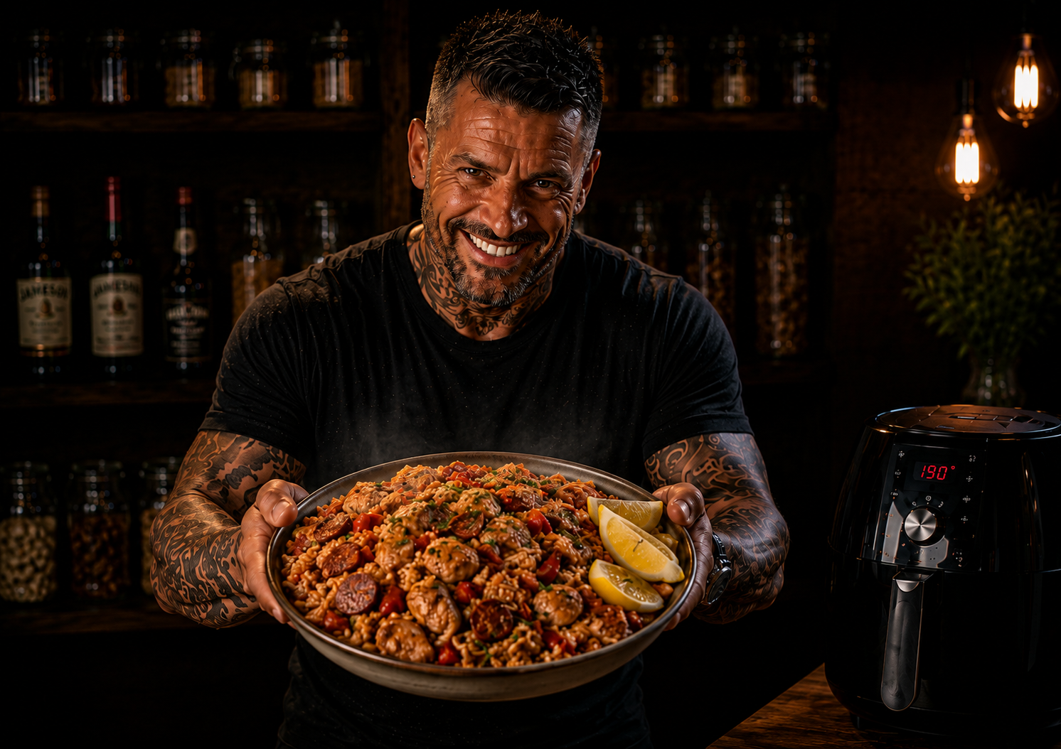 Air-Fryer Smoky Chicken & Chorizo Rice Trays