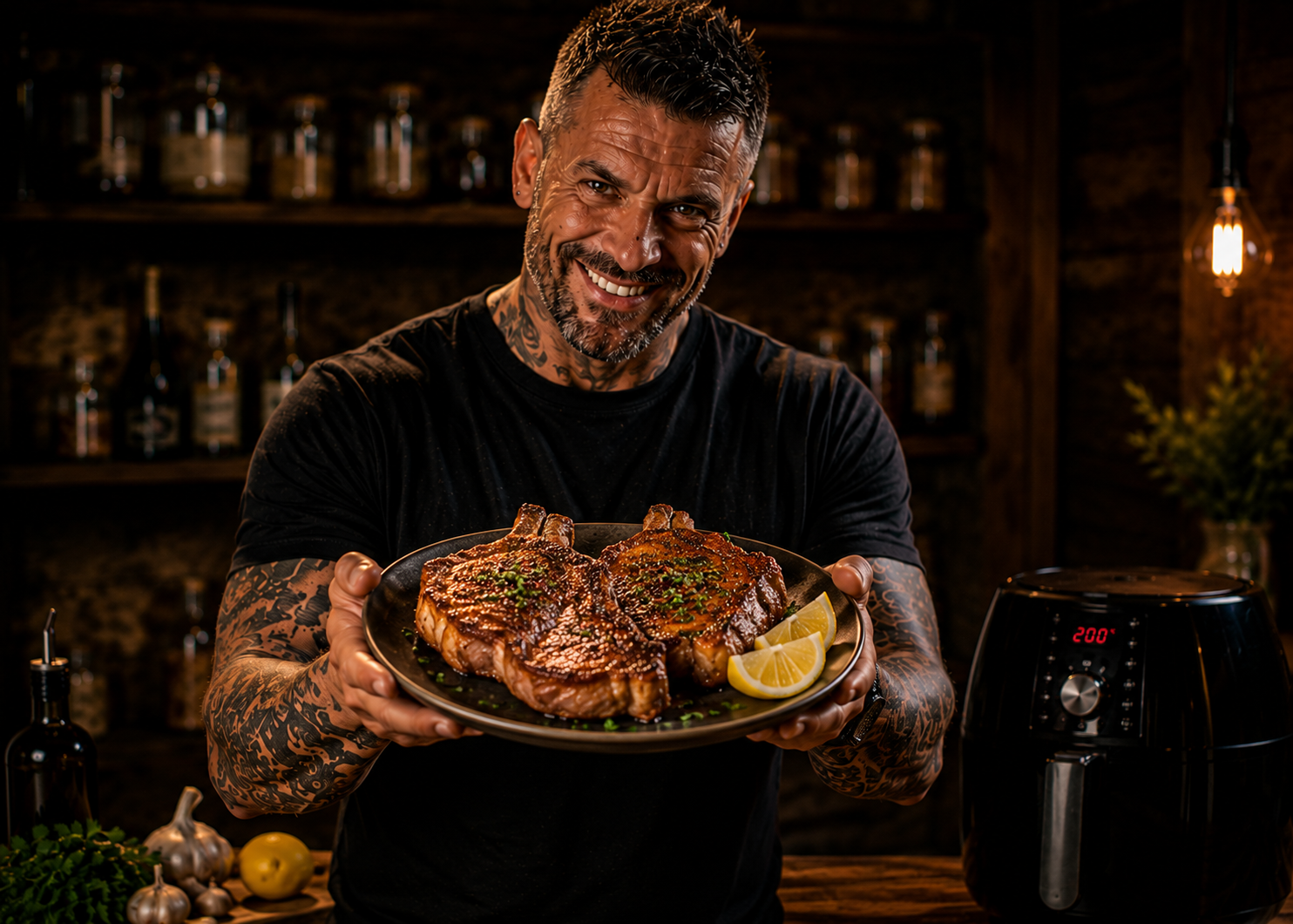 Air-Fryer Smoky Paprika Pork Steaks