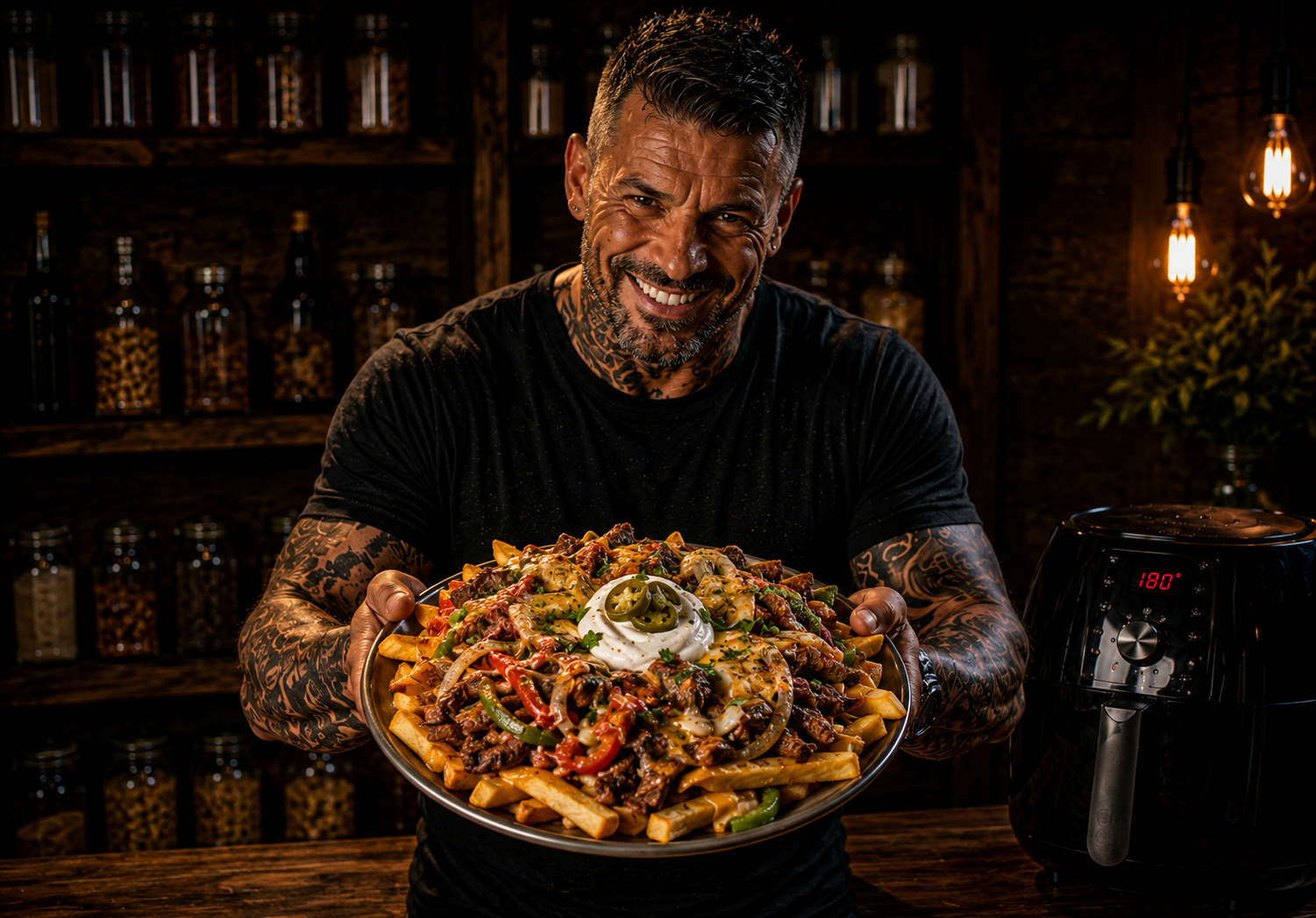 Air-Fryer Steak Fajita Loaded Fries