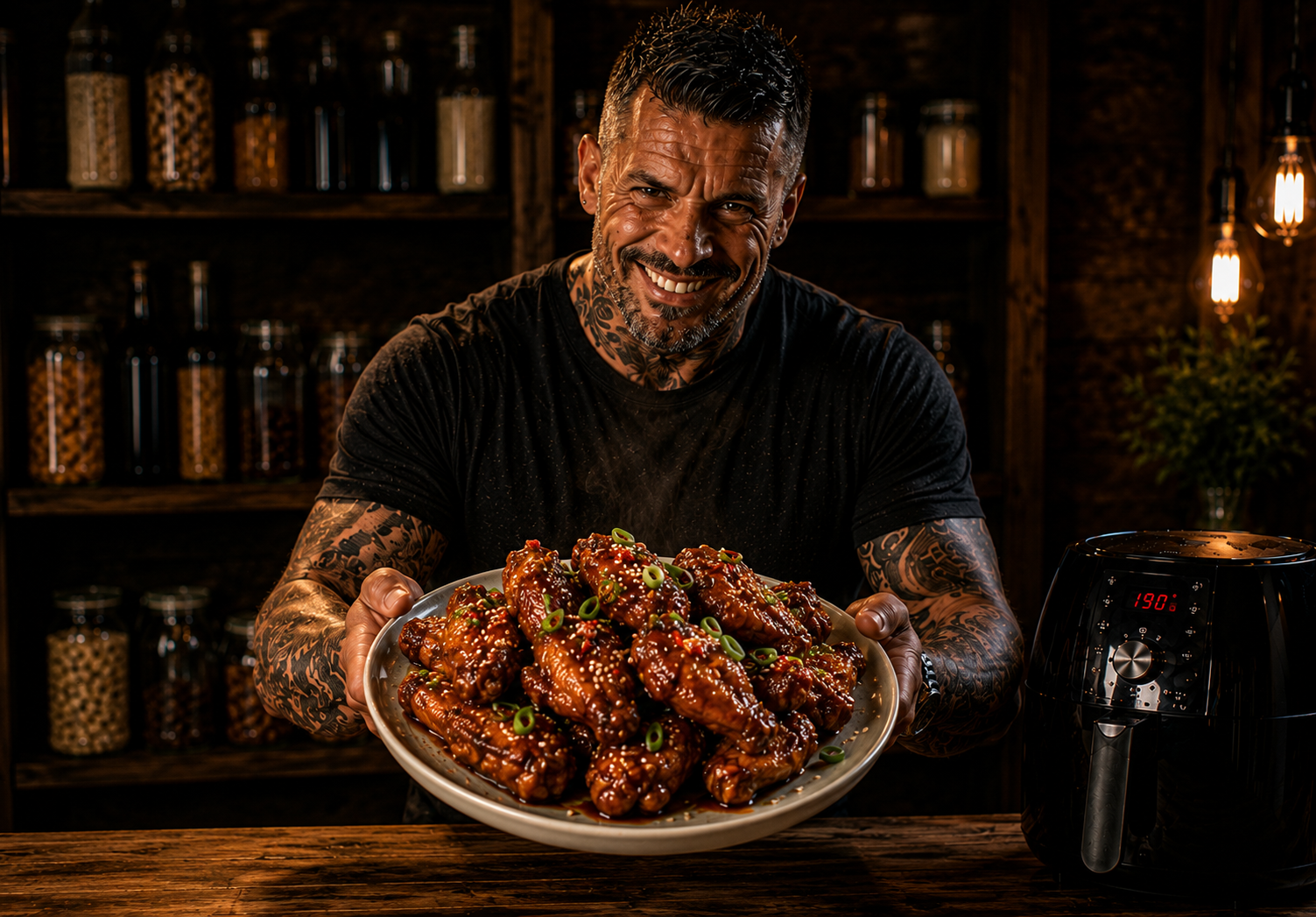 Air-Fryer Sticky Apricot Chilli Chicken Wings