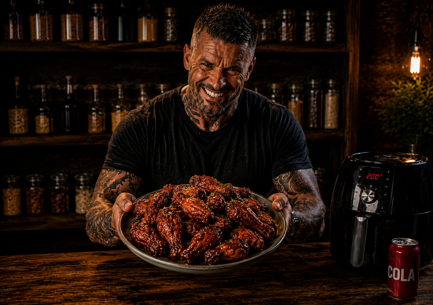 Air-Fryer Sticky Cola BBQ Chicken Wings