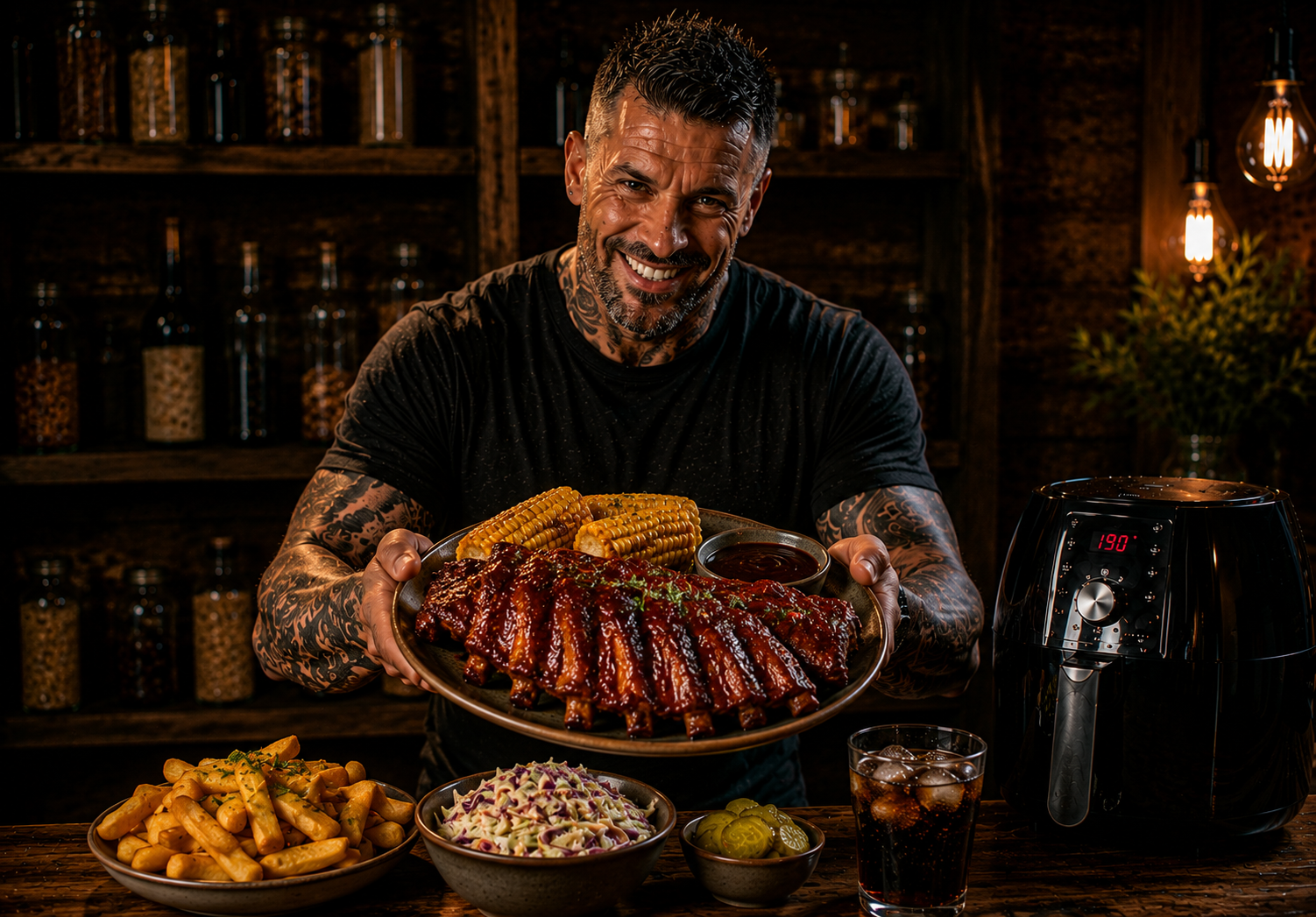 Air Fryer Sticky Cola BBQ Pork Ribs