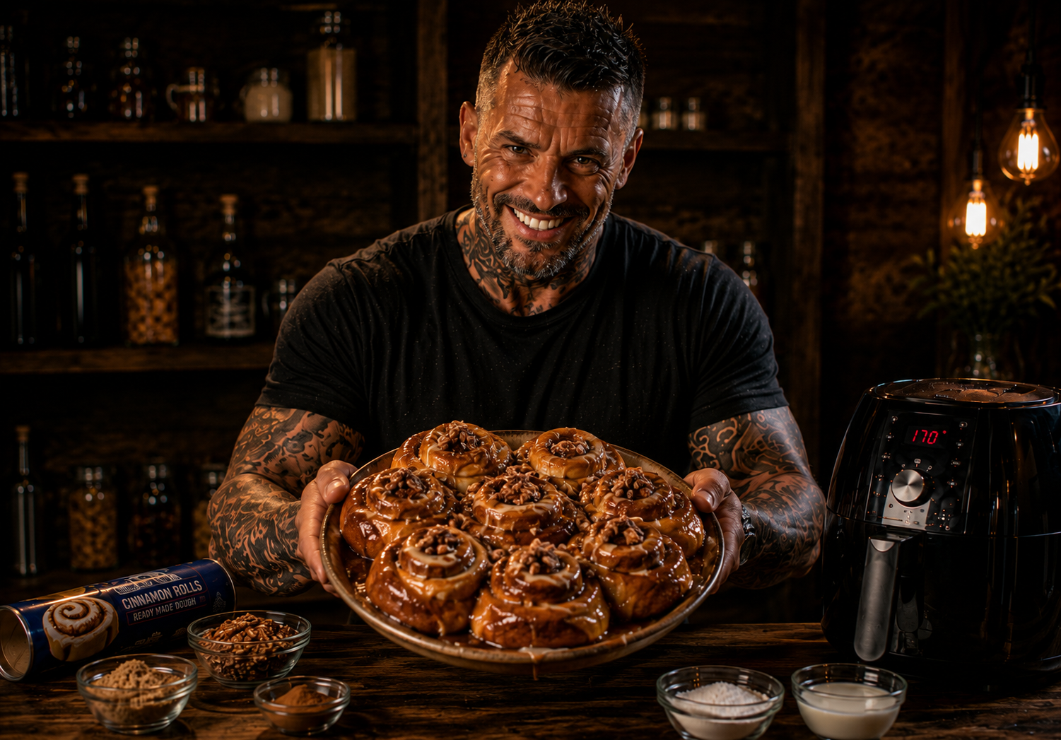 Air-Fryer Sticky Maple Pecan Buns