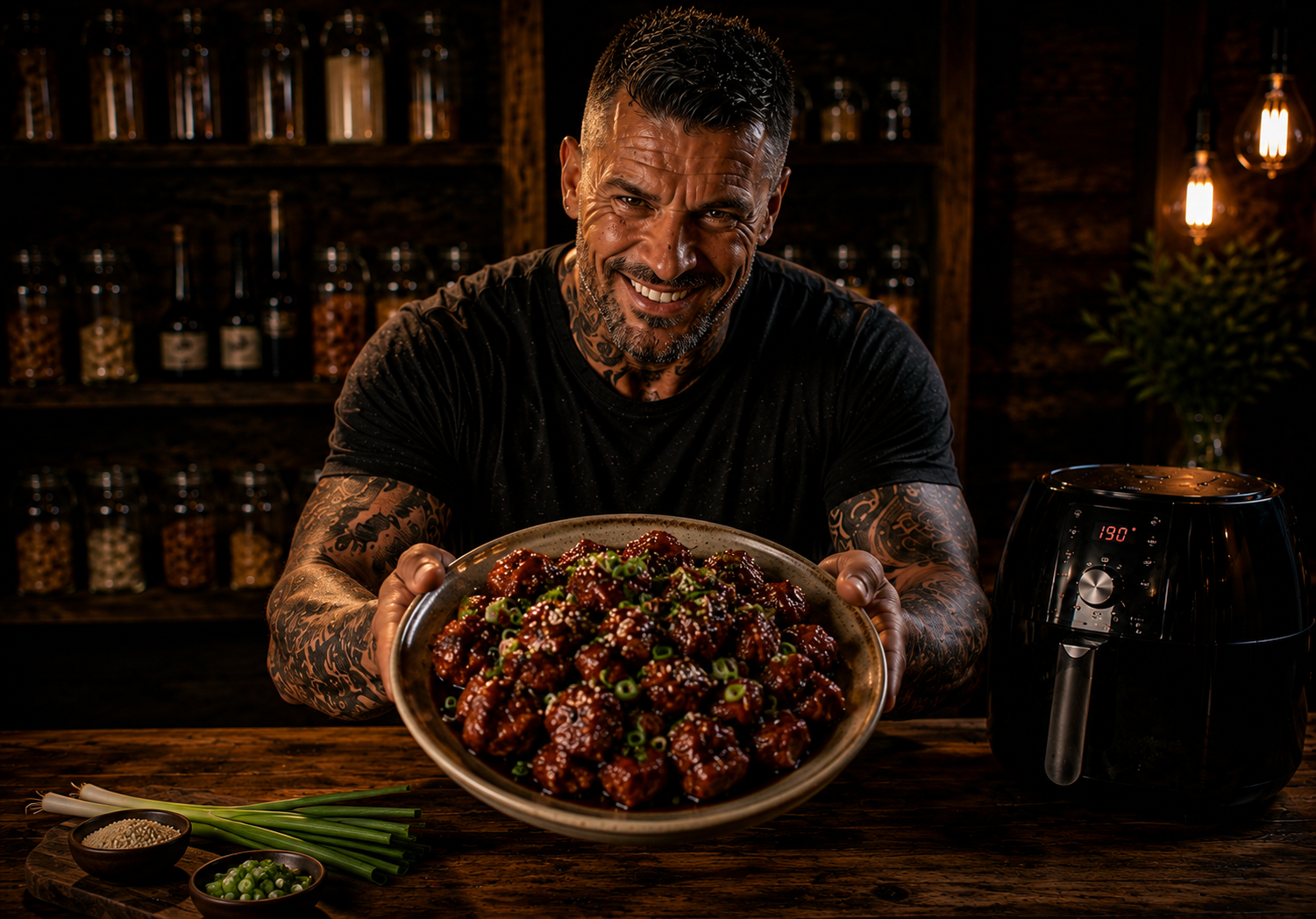 Air Fryer Sticky Teriyaki BBQ Pork Bites