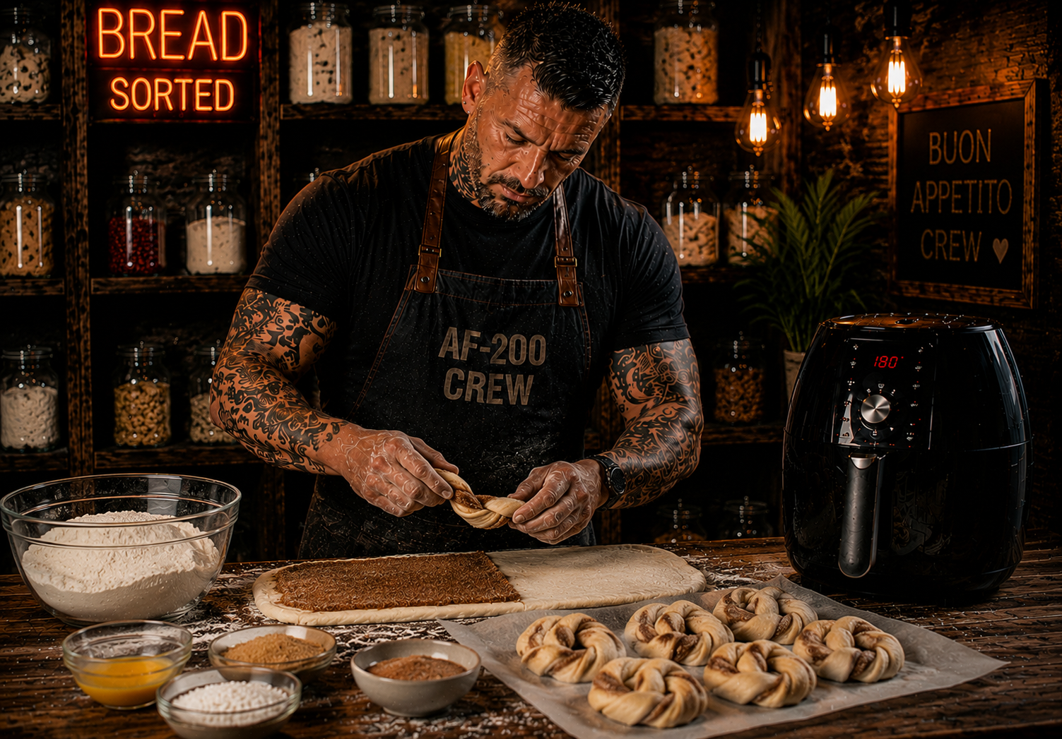Air-Fryer Swedish Cinnamon Bread Twists preparation stage