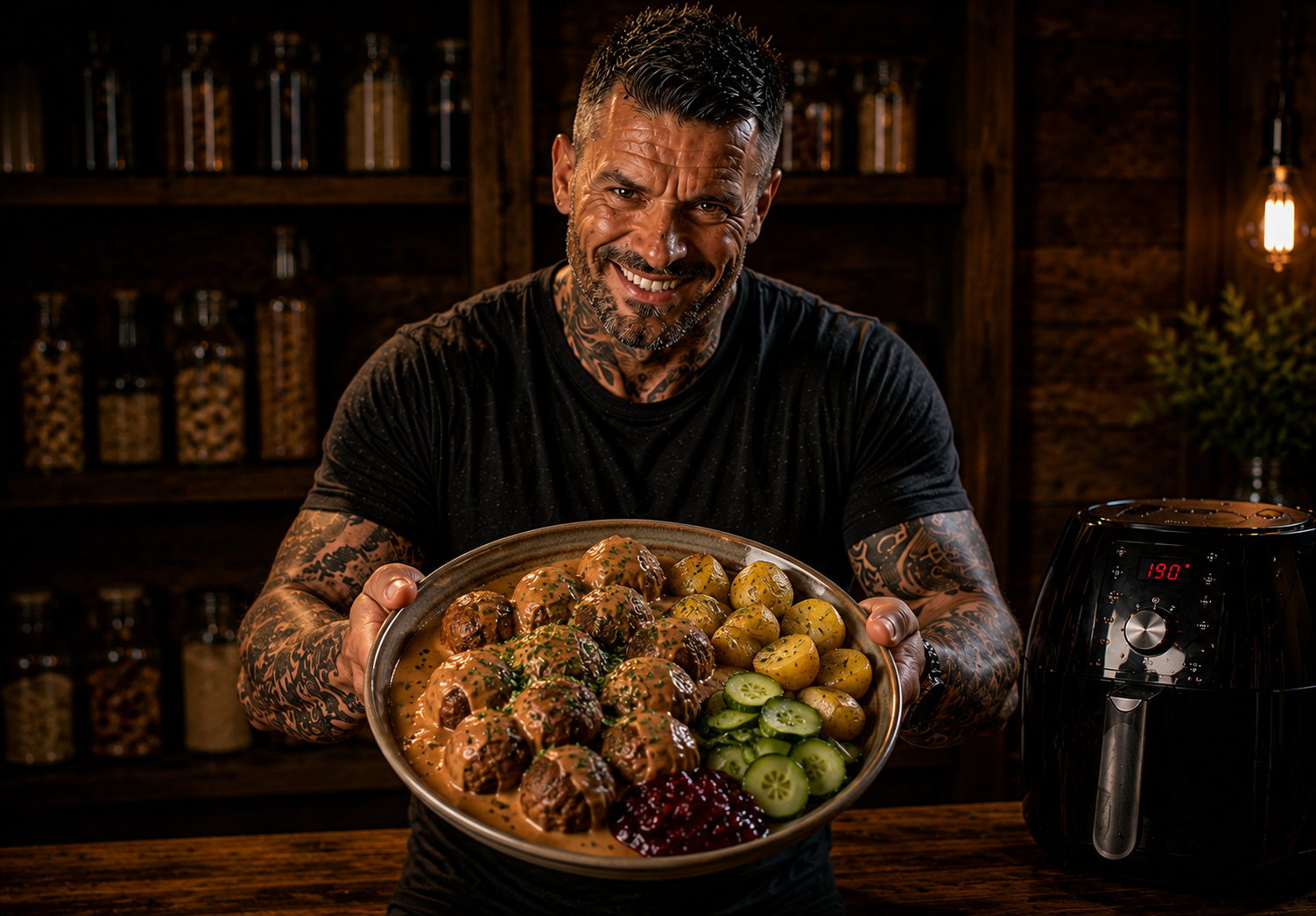 Air-Fryer Swedish Meatball Potato Boxes