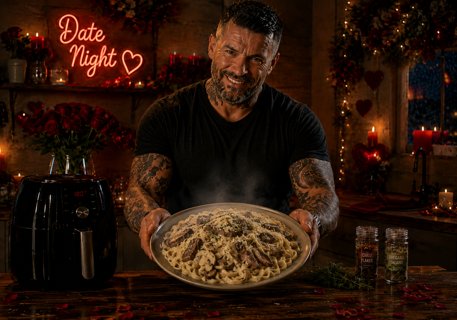 Air-Fryer Steak & Gorgonzola Tagliatelle Bake