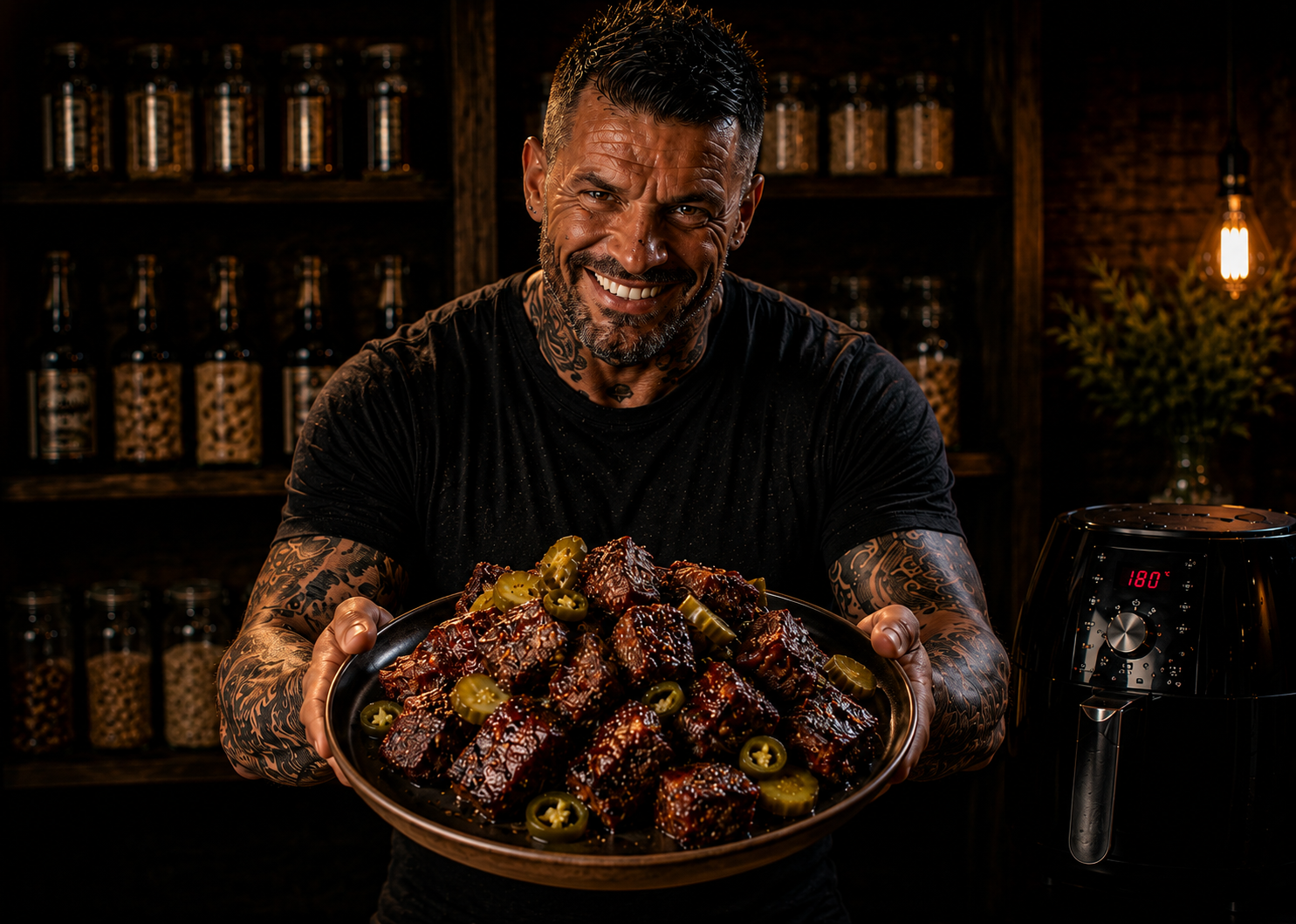 Air Fryer Texas Pepper Beef Rib Bites