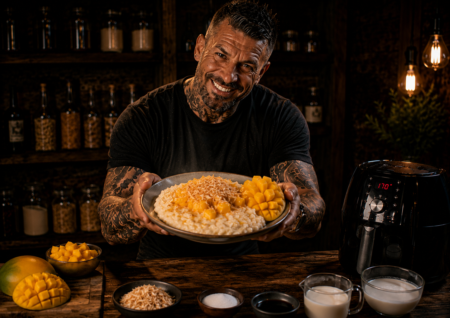 Air-Fryer Thai Mango Coconut Rice Pudding Pots