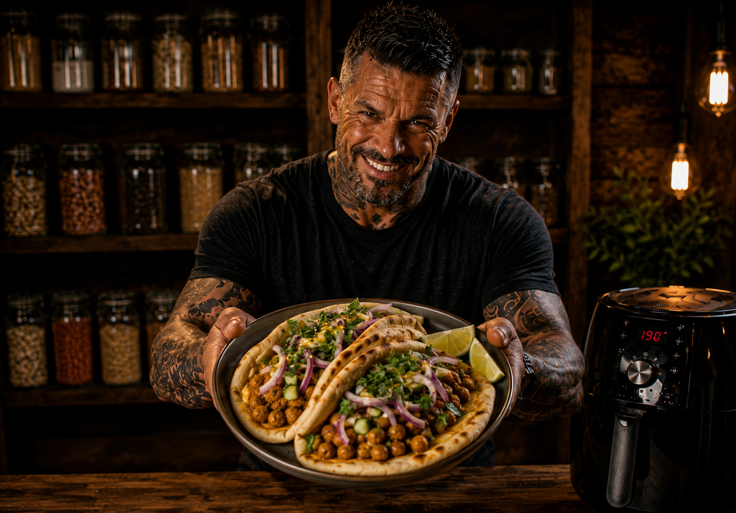 Air-Fryer Trinidad Doubles Chickpea Flatbread Trays