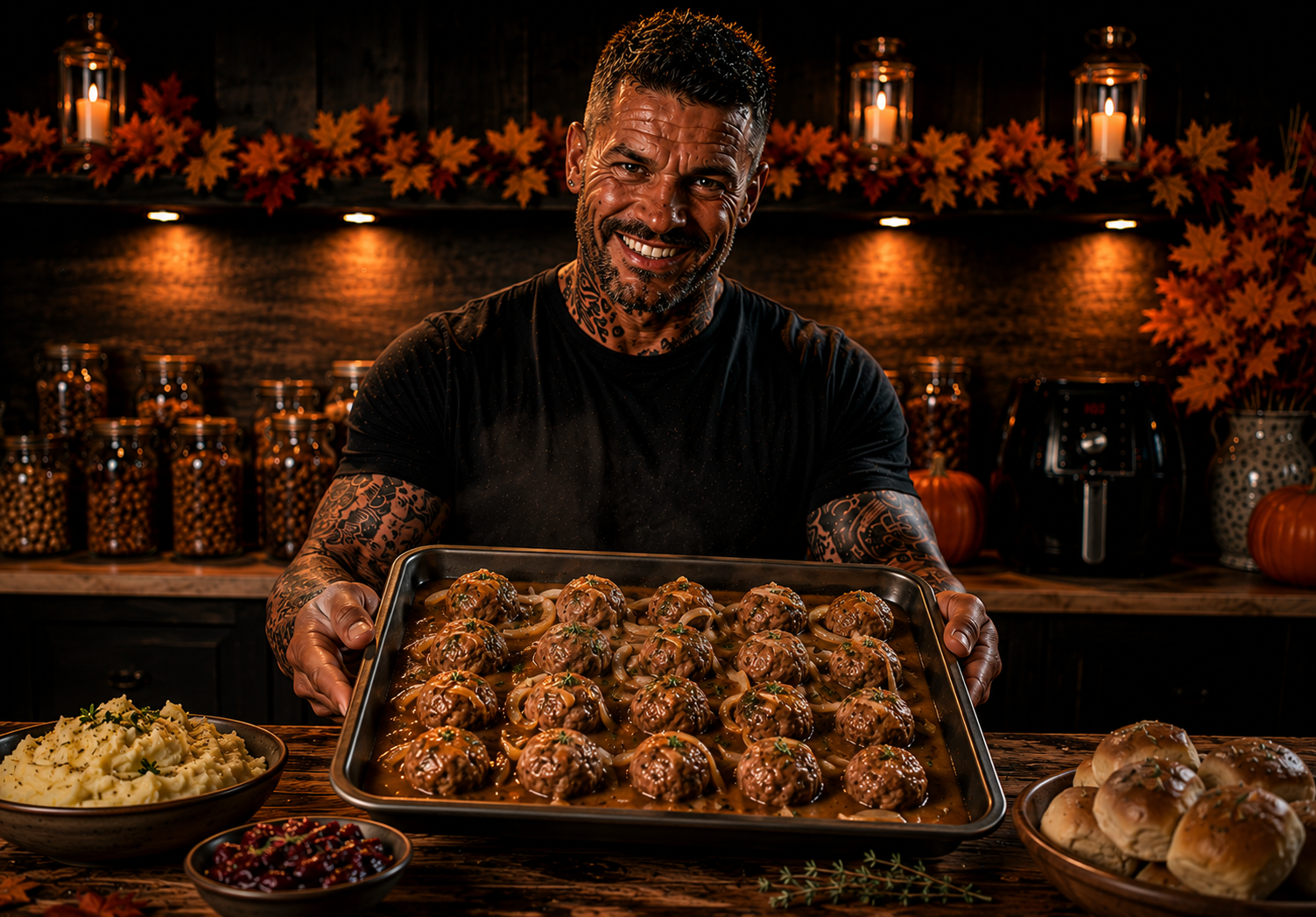 AIR-FRYER TURKEY GRAVY MEATBALL TRAYS
