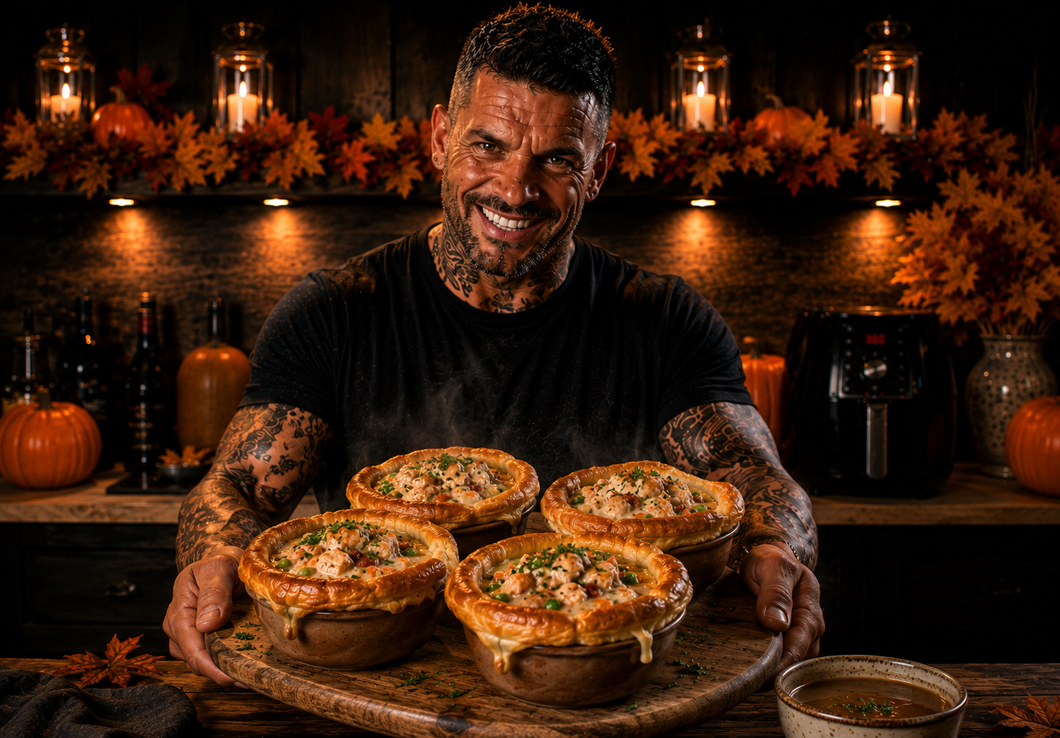 AIR-FRYER TURKEY POT PIE PUFF BOWLS