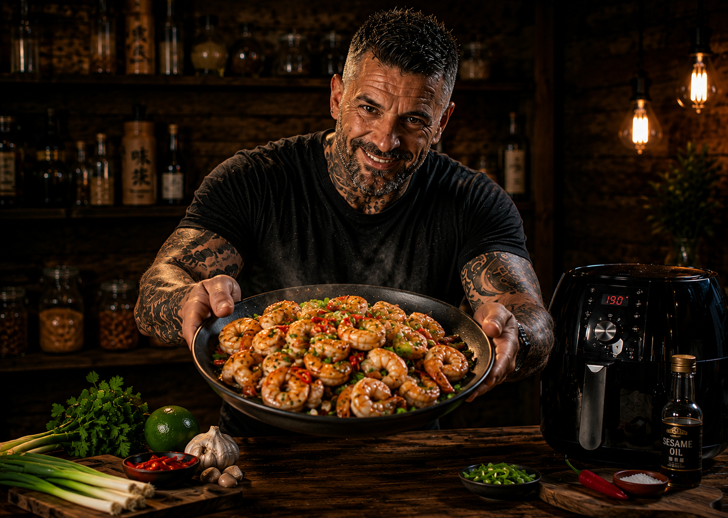 Air-Fryer Typhoon Shelter Garlic Prawns