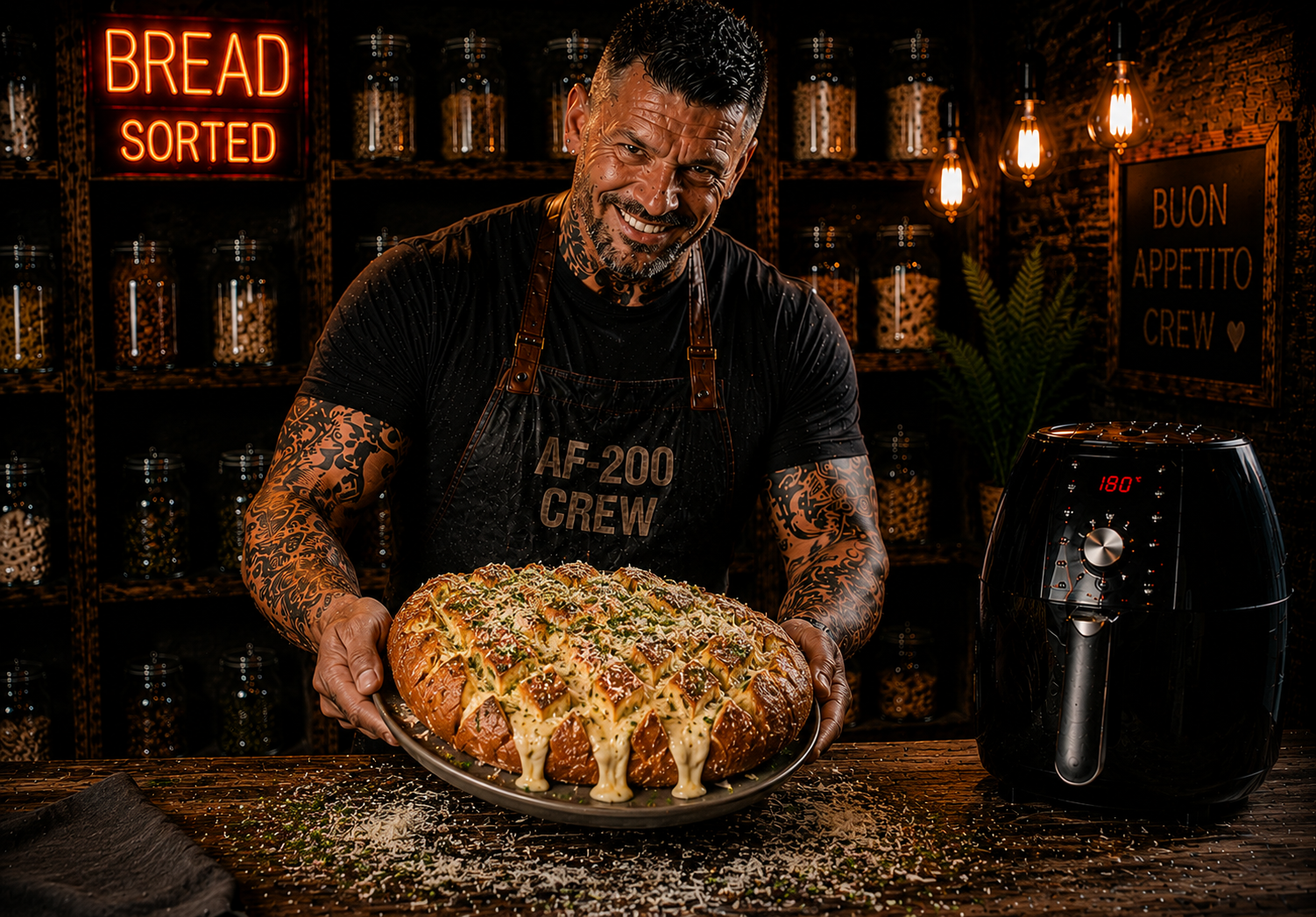 Air-Fryer Ultimate Loaded Garlic Bread