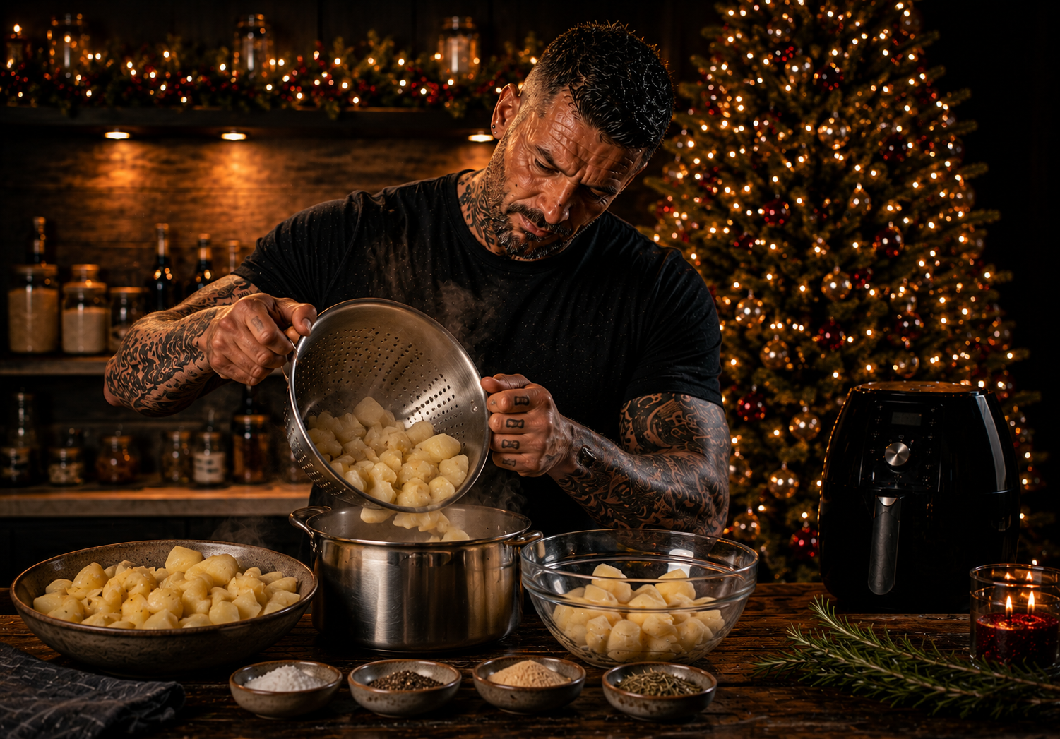 Air-Fryer Ultimate Roast Potatoes preparation stage