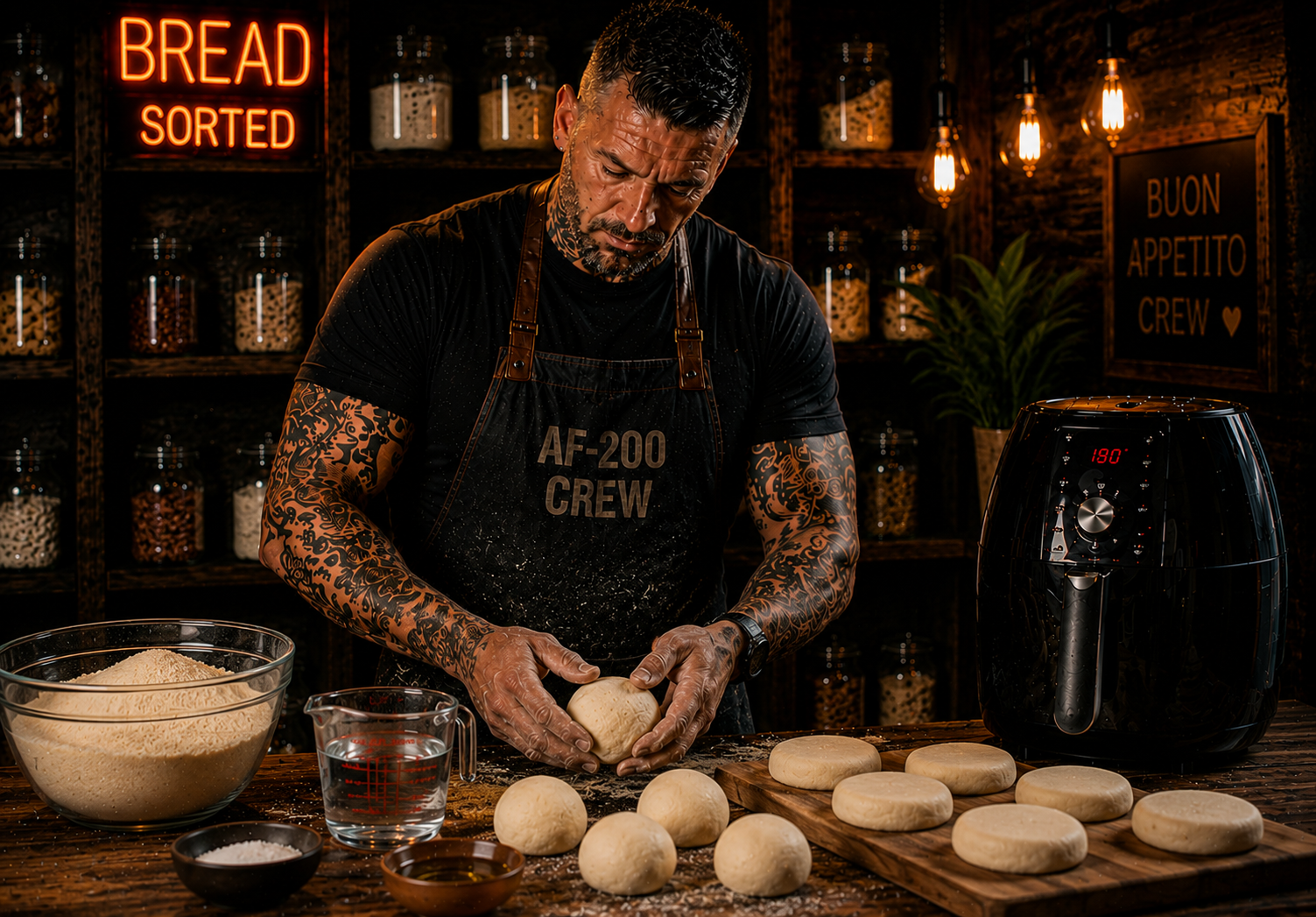 Air-Fryer Venezuelan Arepas preparation stage